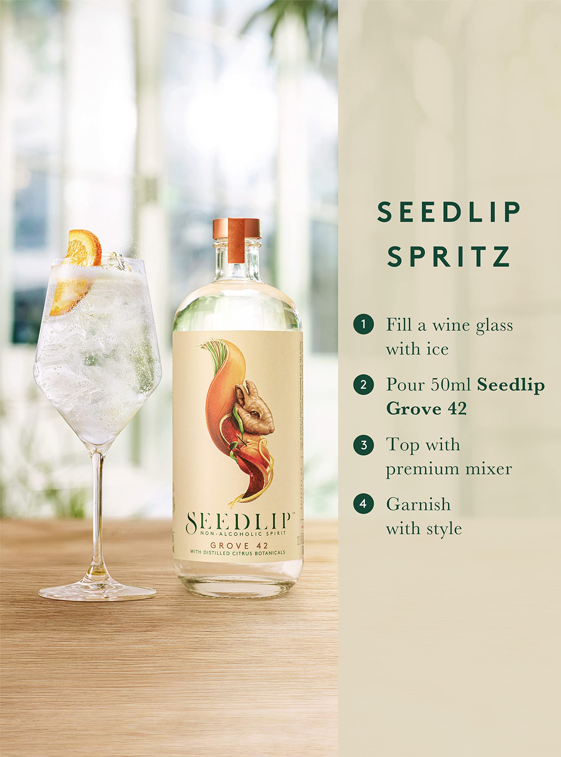 SEEDLIP Grove 42 Non-Alcoholic Spirit - Citrus Blend | 70cl | 0 Calories 3