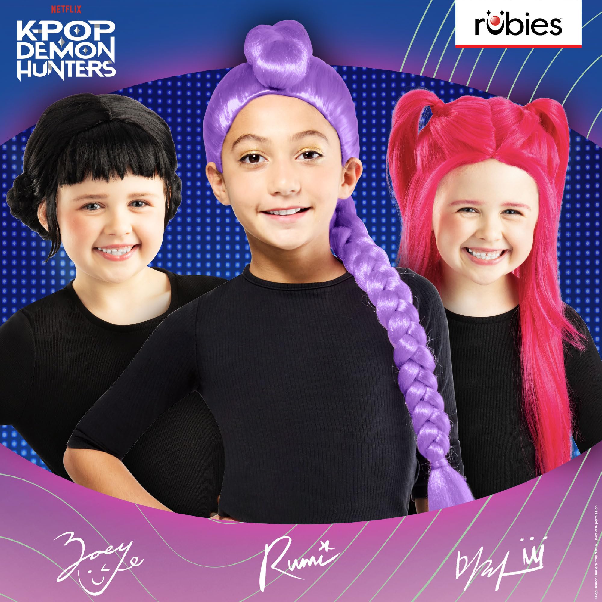 Rubies Official K-Pop Demon Hunters Rumi Wig - Purple Kids Costume Accessory | One Size 4