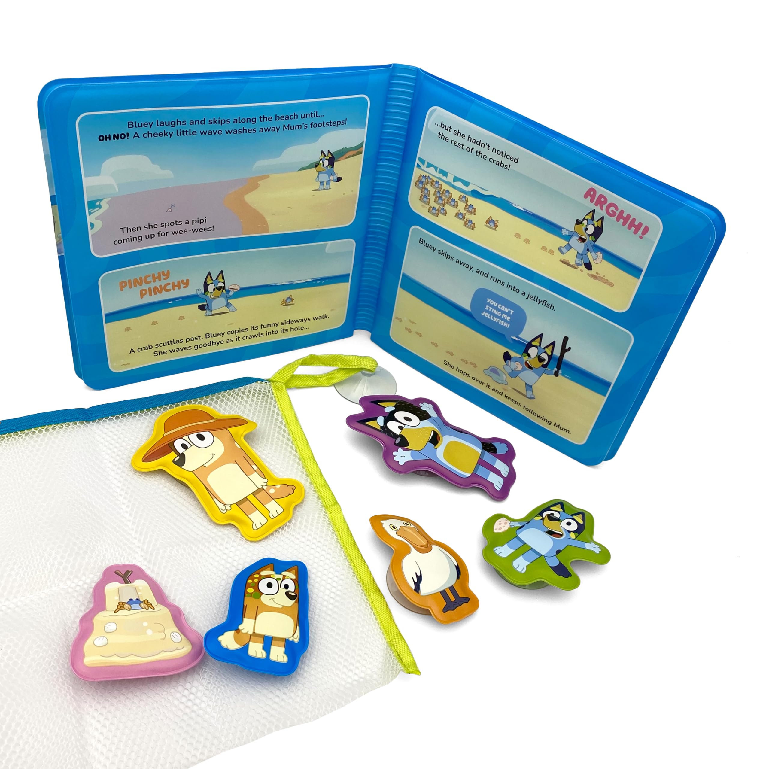 Phidal Bluey The Beach Bath Time Books - Waterproof Picture Book for Kids | Ages 1-4 5