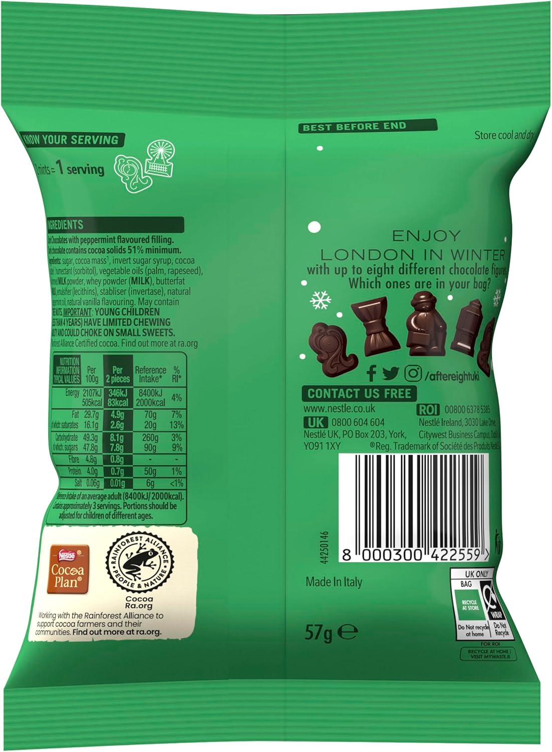 After Eight Winter Fondants Dunkle Minze Schokolade Beutel, 57g 4
