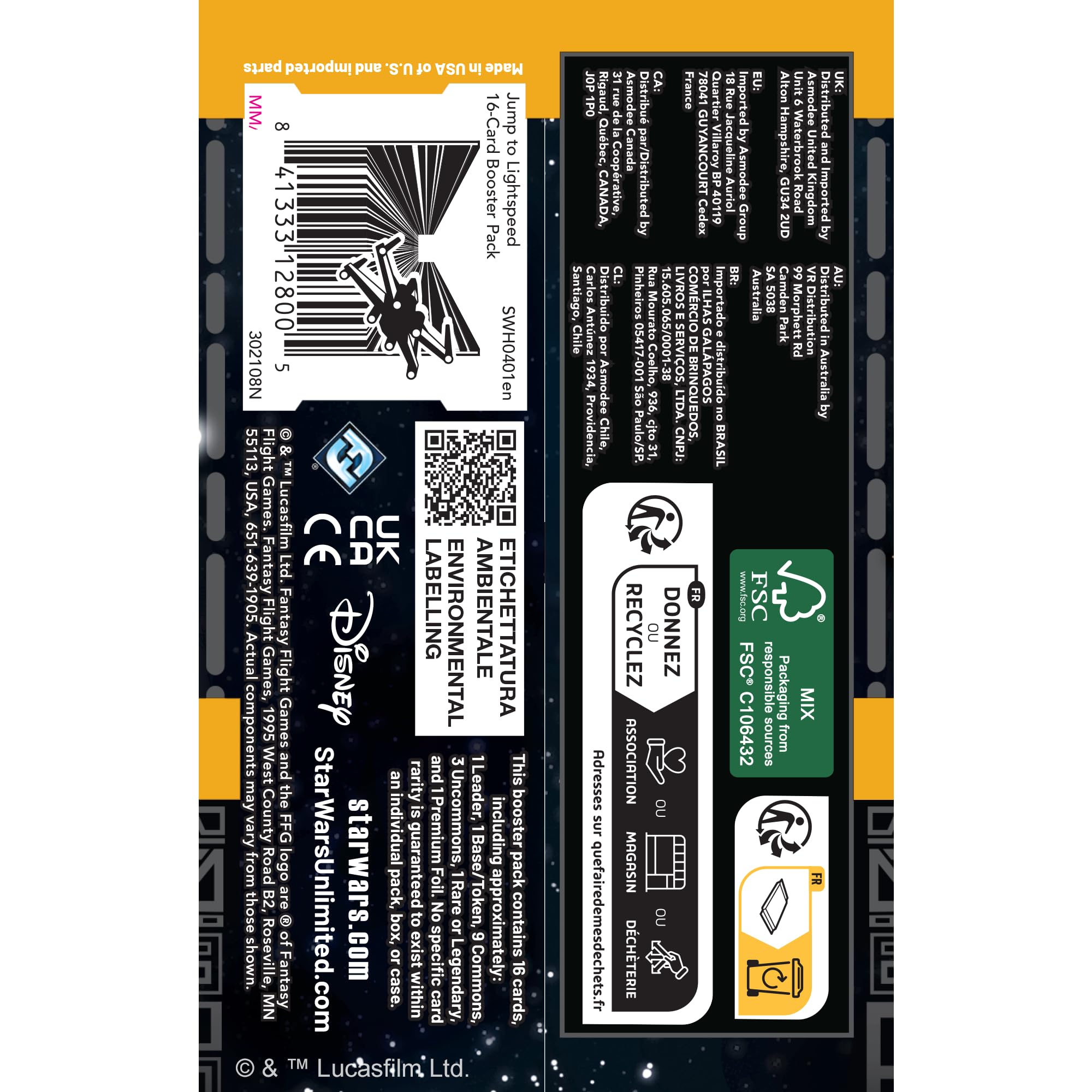 Asmodee Star Wars: Unlimited Trading Card Game - Jump to Lightspeed Booster Pack | 16 Cards 4
