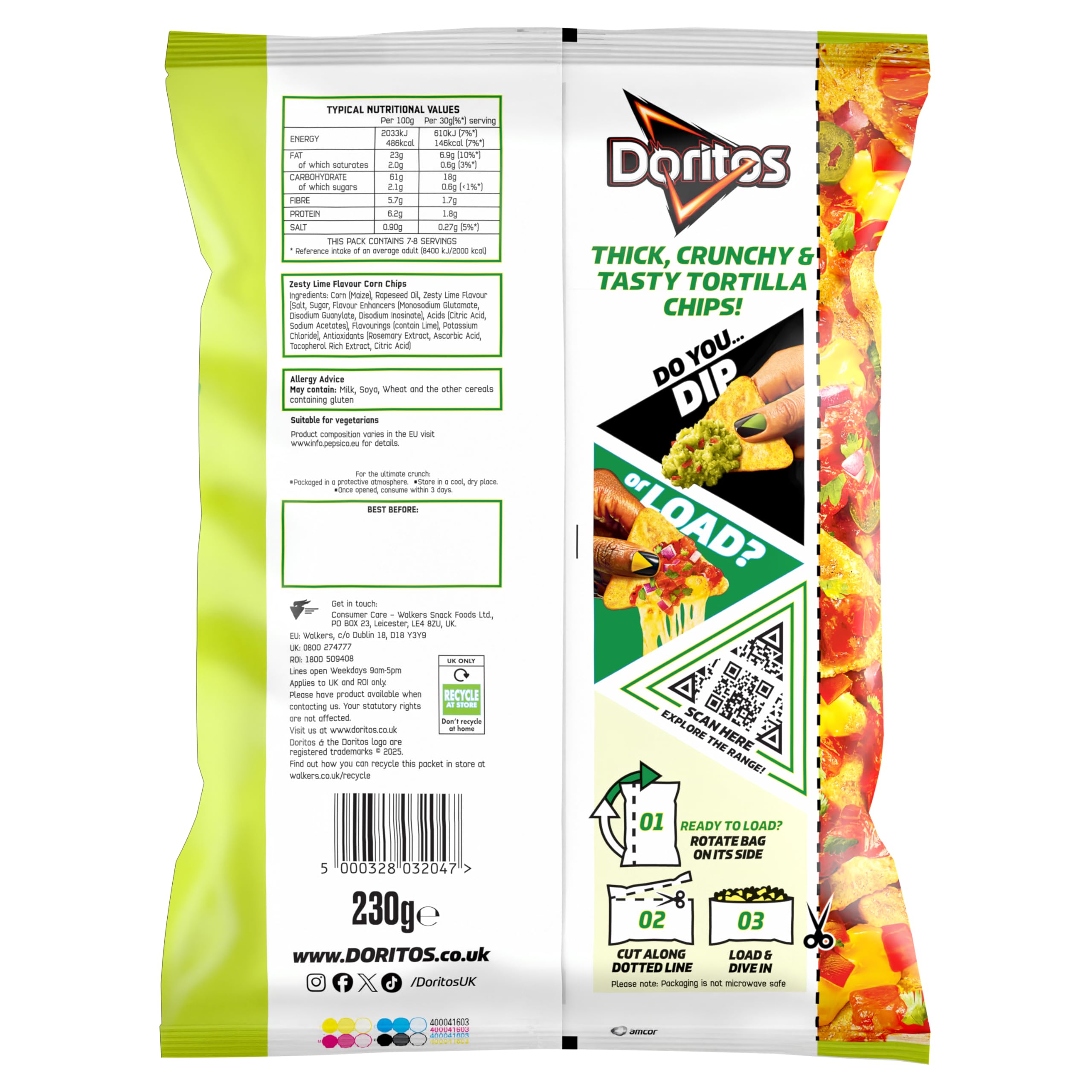 Doritos Zesty Lime Tortilla Chips - 230g Bag 10