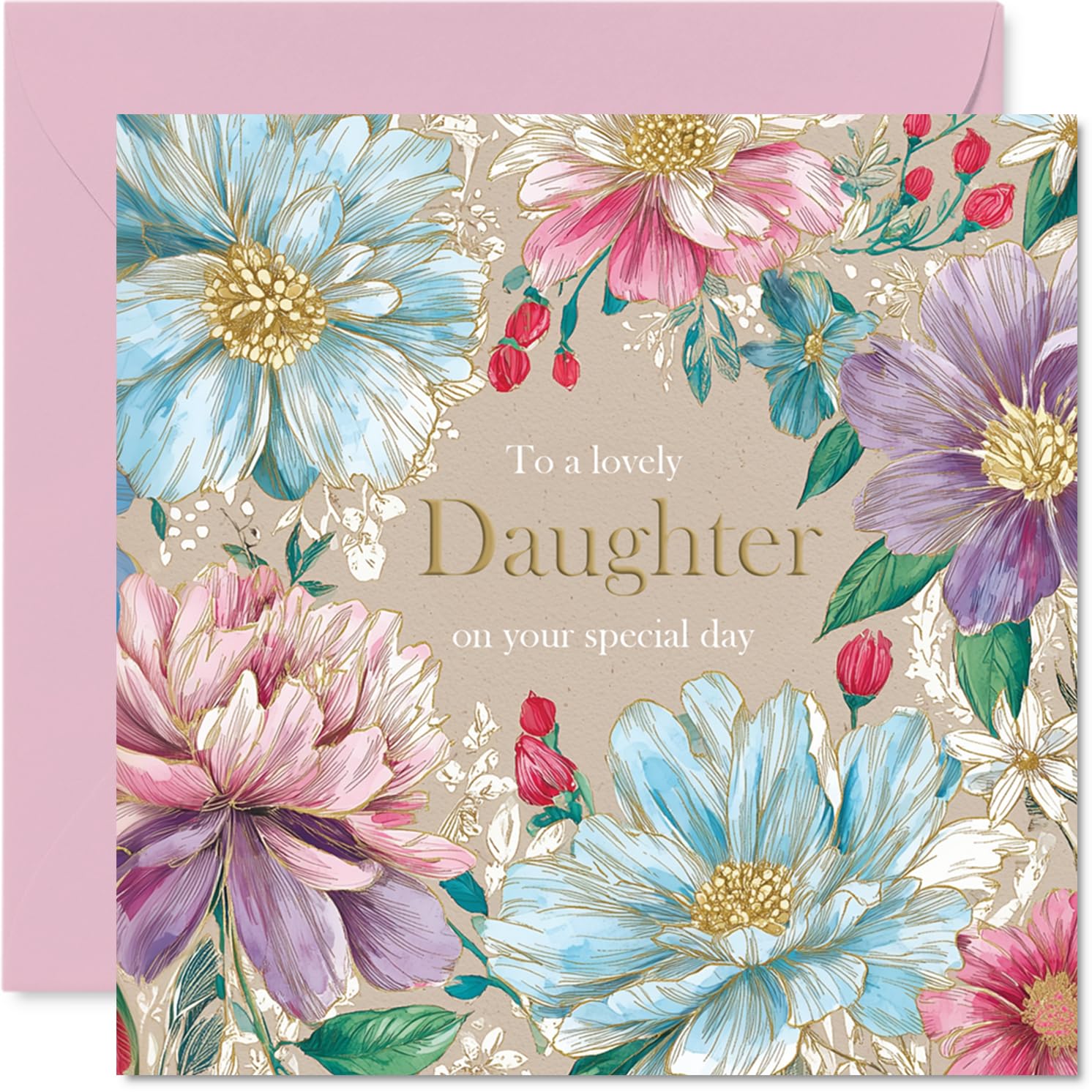 Stuff4 Daughter Birthday Card - Special Greetings, Uncoated Writing Surface | 145mm x 145mm