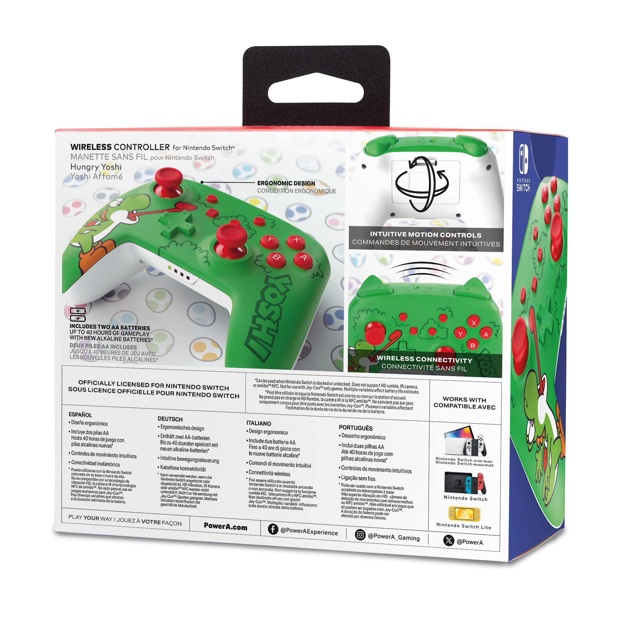 PowerA Wireless Controller for Nintendo Switch - Hungry Yoshi, Officially Licensed for Switch, Switch OLED, and Switch Lite 11