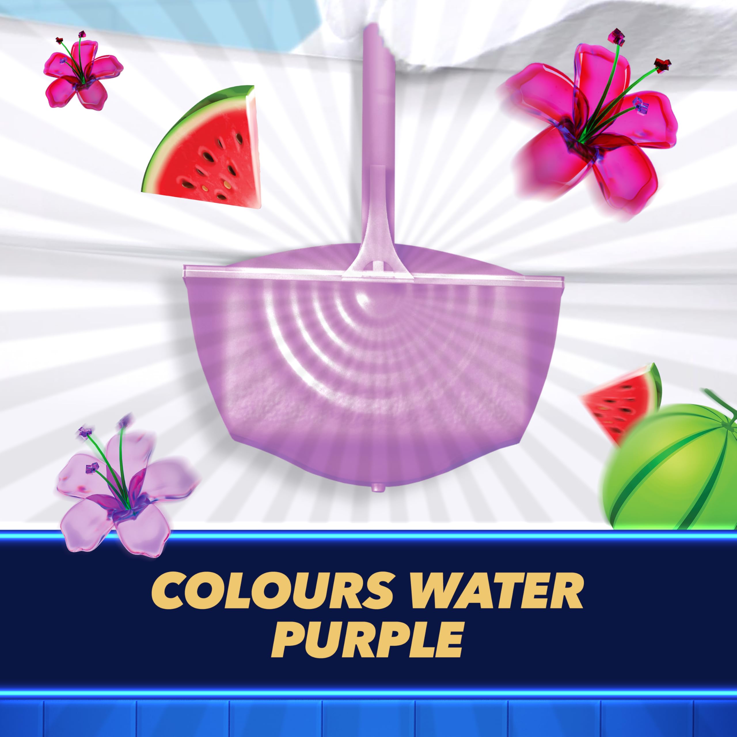 DUCK Colouring Toilet Rim Block - Watermelon Whirlwind Foaming Cleaner | Lasts up to 300 Flushes 3