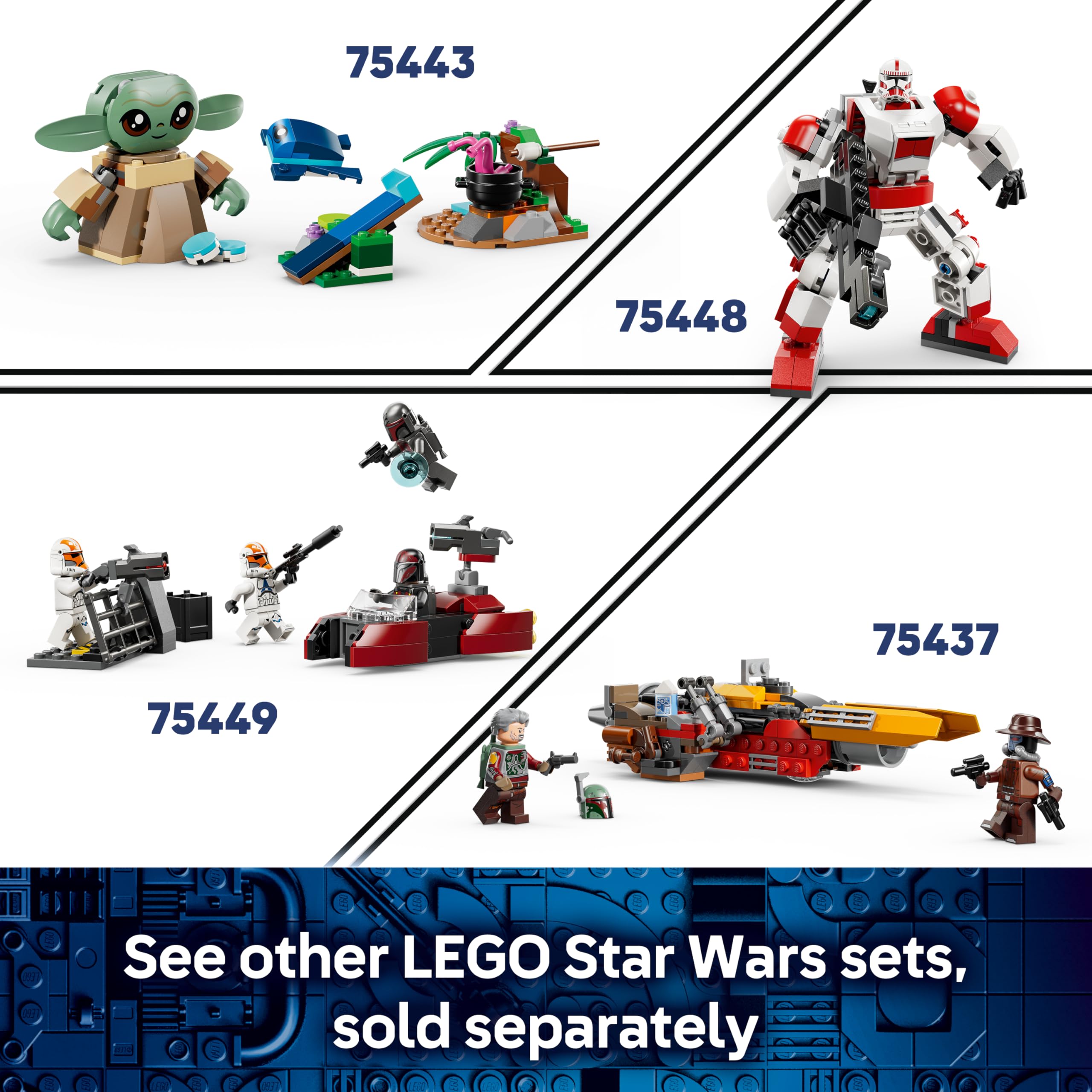 LEGO Star Wars 75436 The Mandalorian & Grogu's Speeder Bike Building Set | Ages 6+ 7