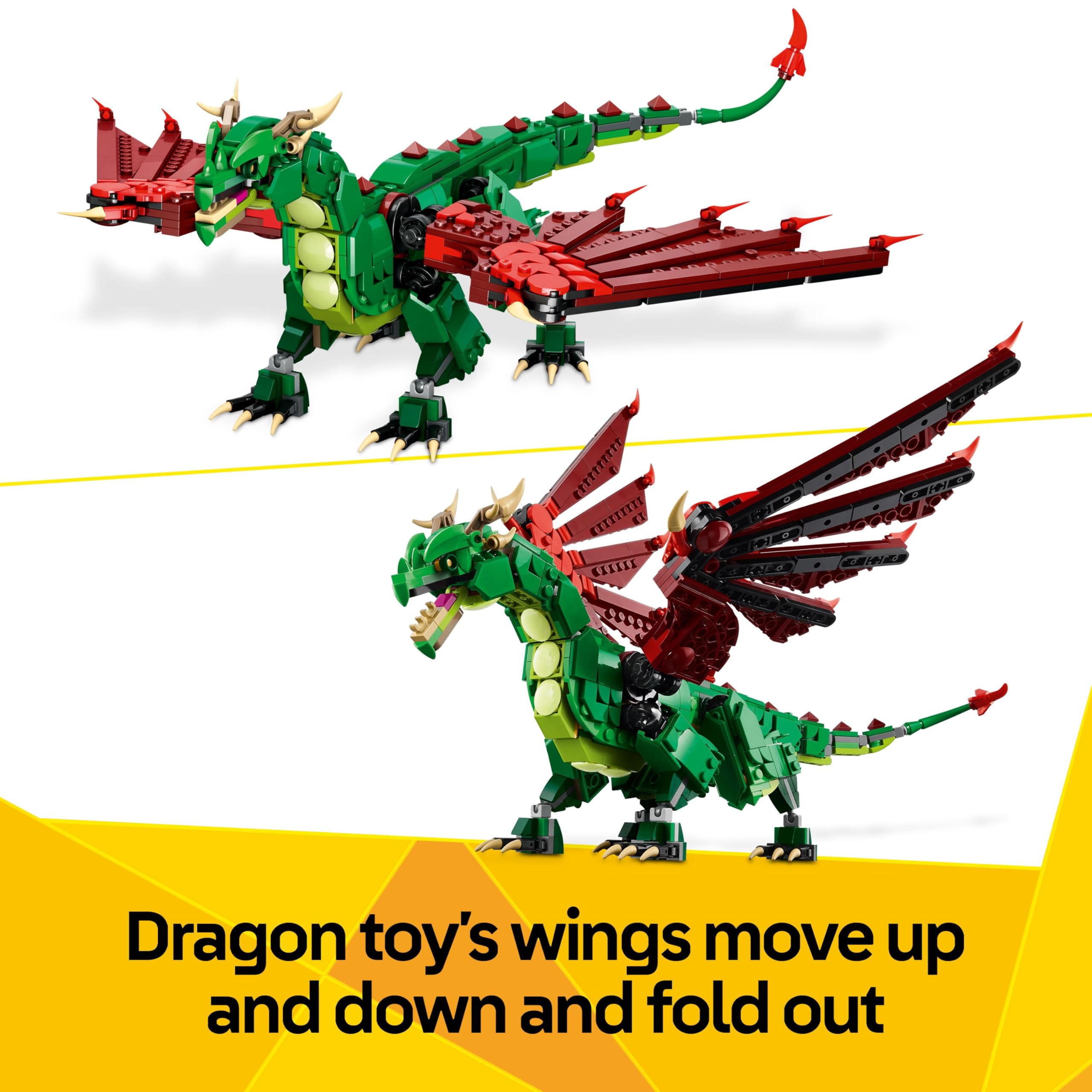 LEGO Creator 3in1 Medieval Dragon Toy (Model 31161) | Rebuilds to Sea Serpent or Phoenix | Ages 9+ 5
