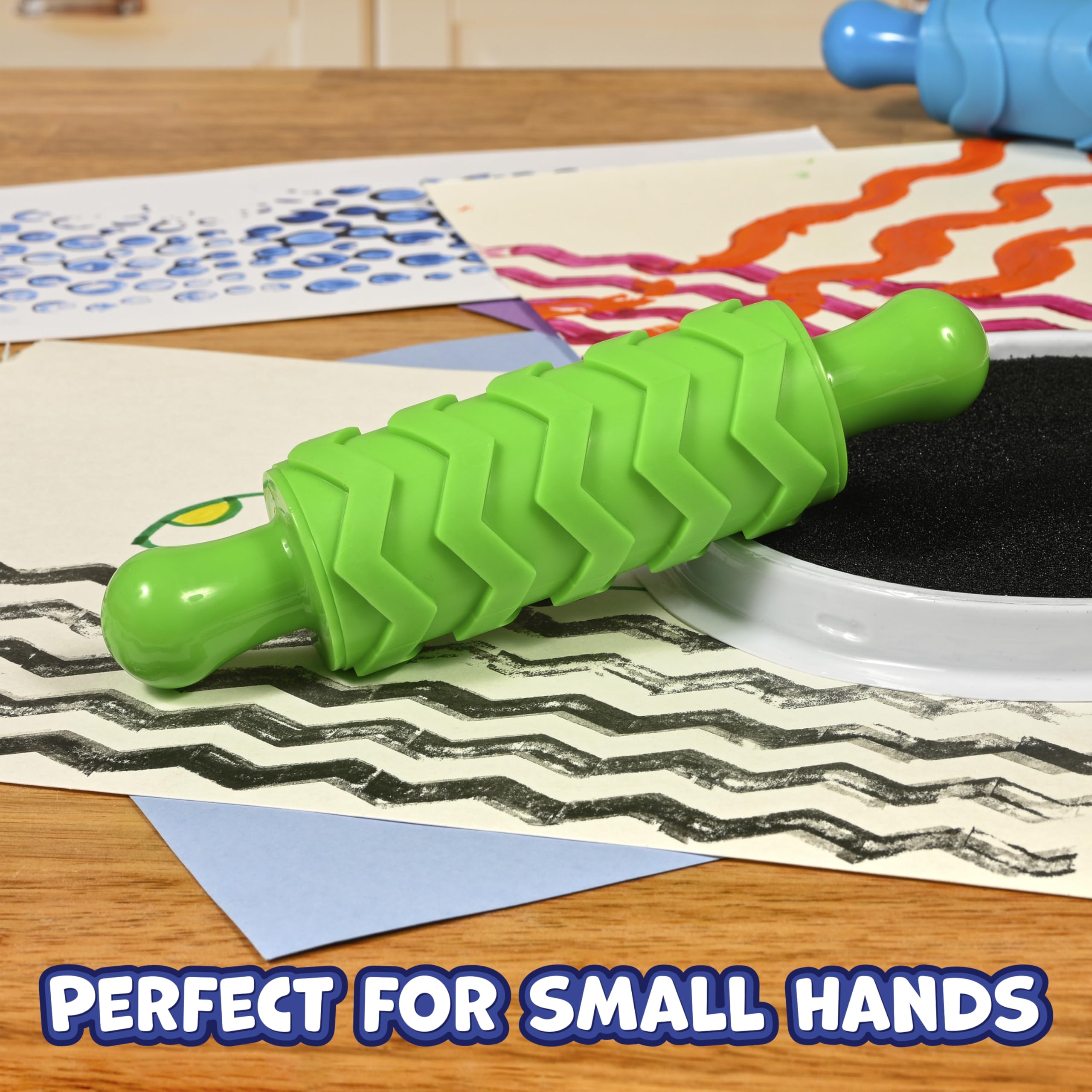 READY 2 LEARN Paint and Clay Texture Rollers - Set of 4 | Textured Dough Rolling Pins for Kids Ages 3+ 7
