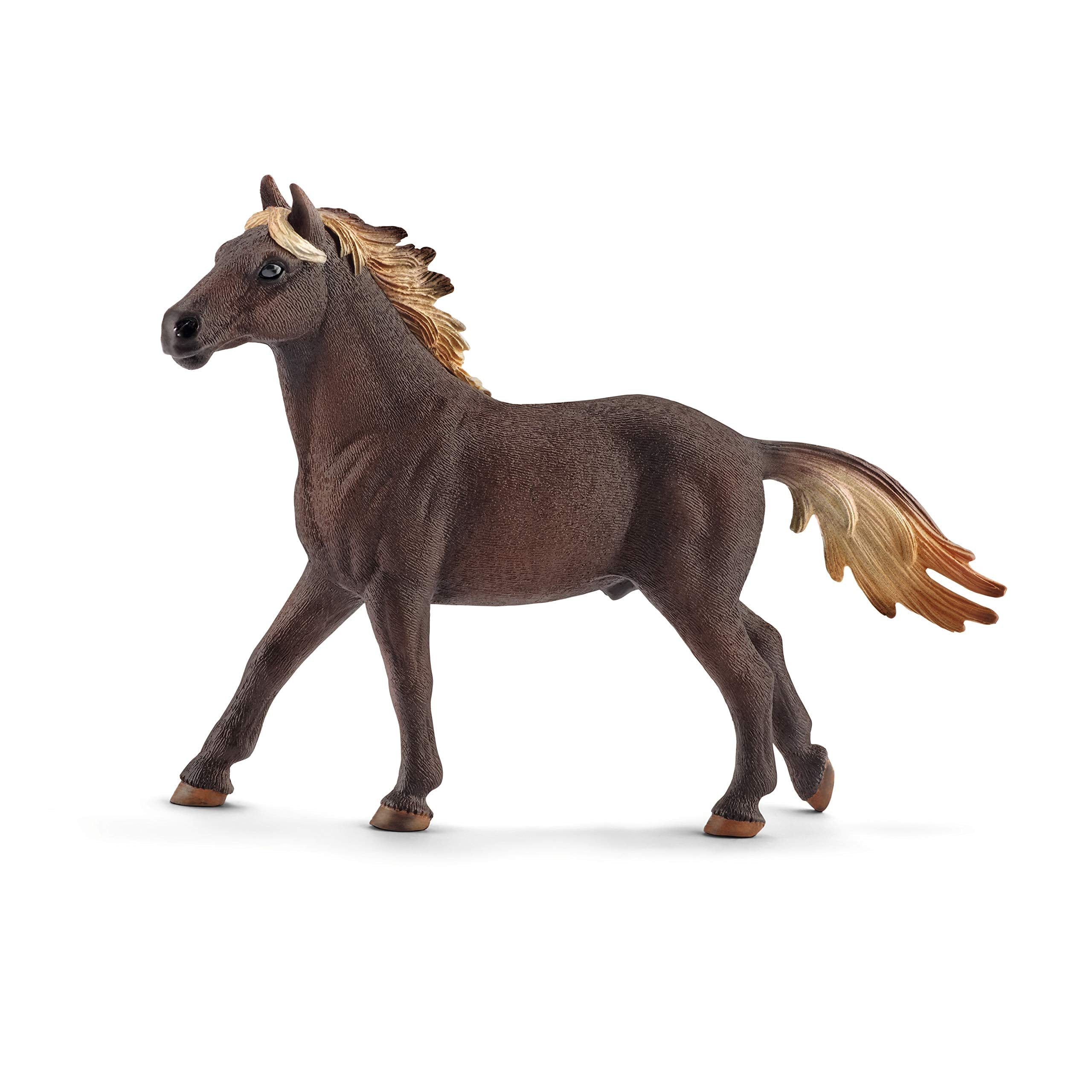 Schleich Mustang Stallion 13805 Farm World Toy Figurine - Individually Hand Painted, Educational Toy, Brown Plastic, Ages 3+ 1