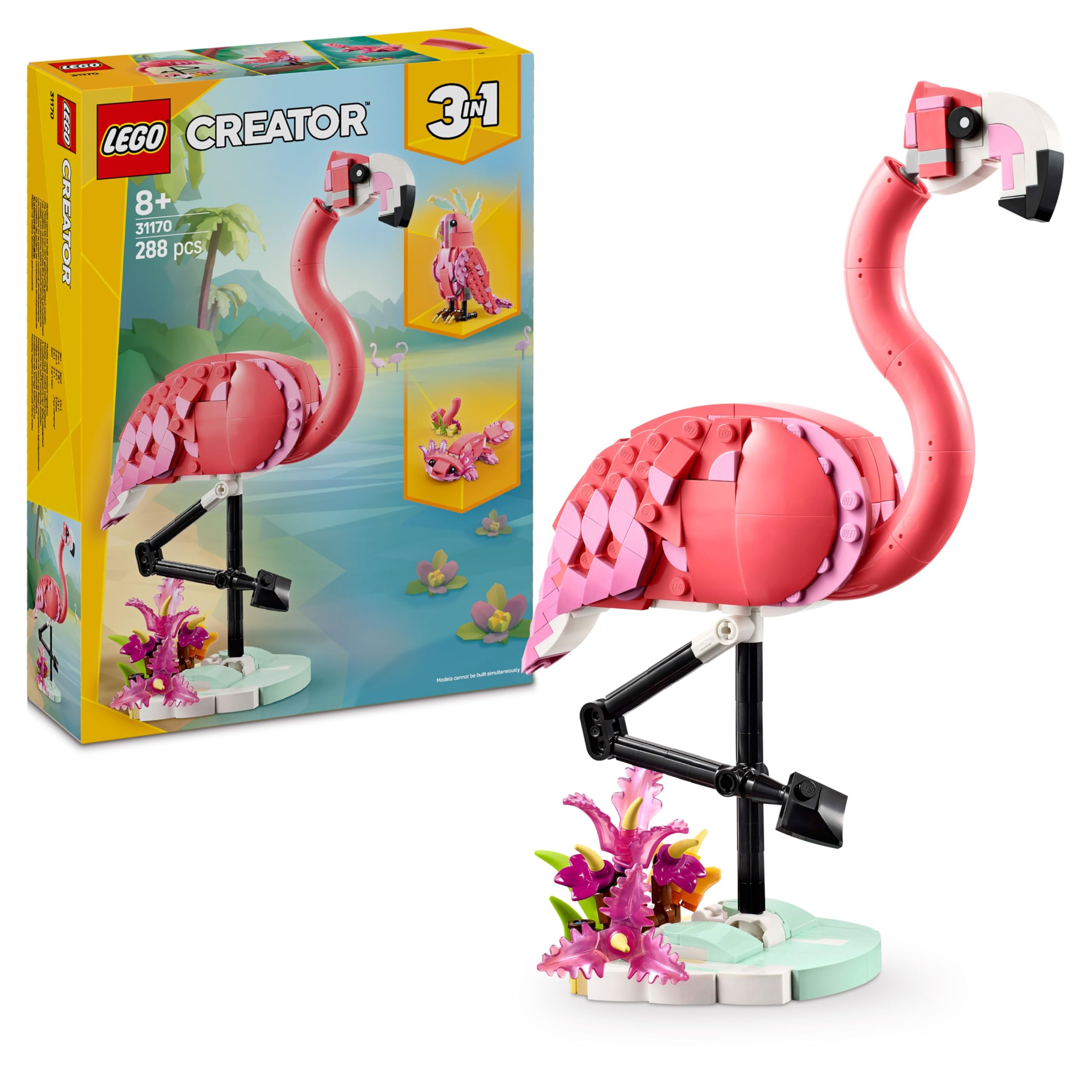 LEGO Creator 3in1 Wild Animals: Pink Flamingo Set 31170 | 3 Models in 1 | Ages 8+