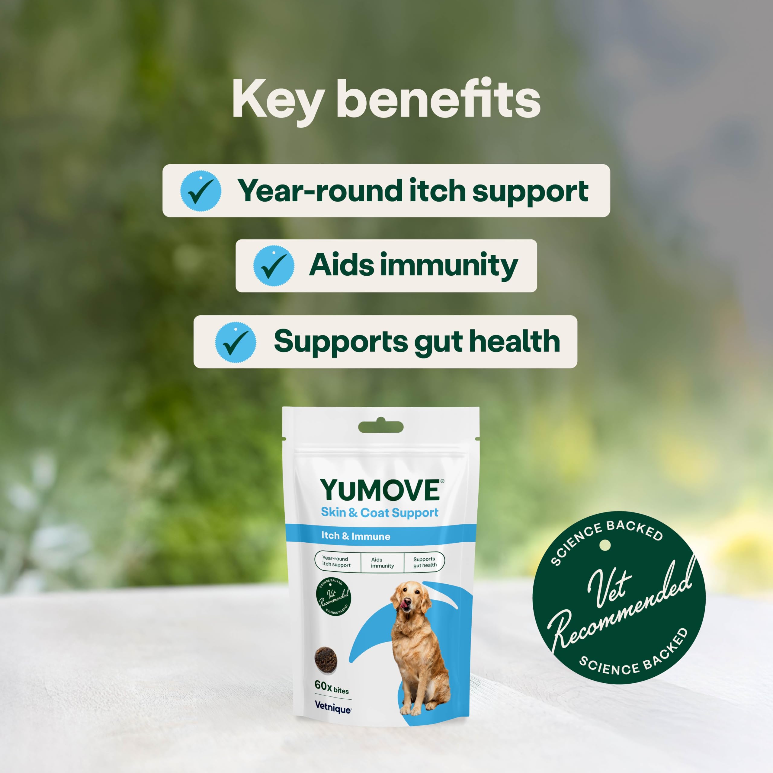 YuMOVE Itch & Immunity Dog Supplement - 60 Bites for Sensitive Skin & Immune Support
