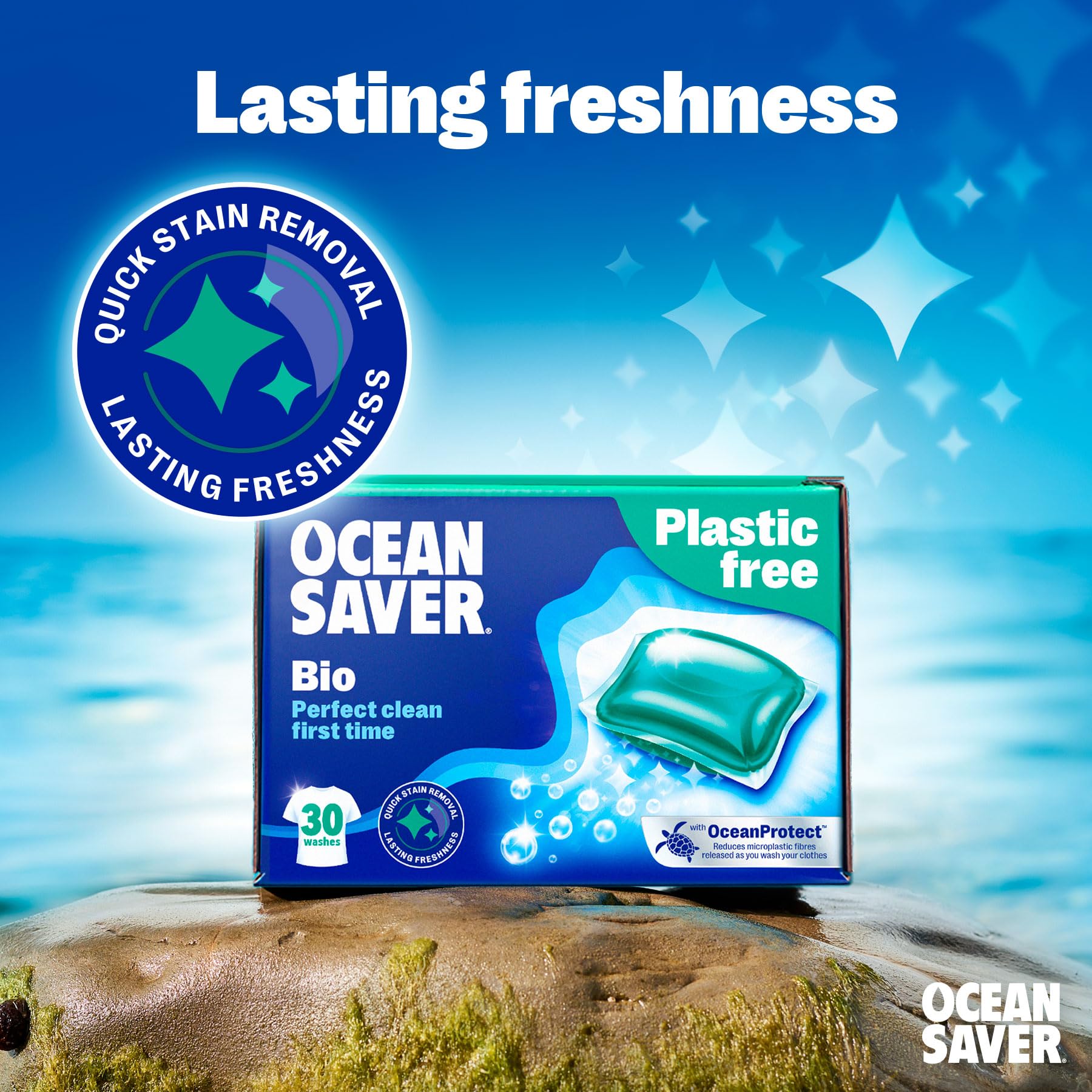 OceanSaver Eco Bio Laundry Detergent Washing Pods - 30 Washes | Ocean Fresh Scent 4