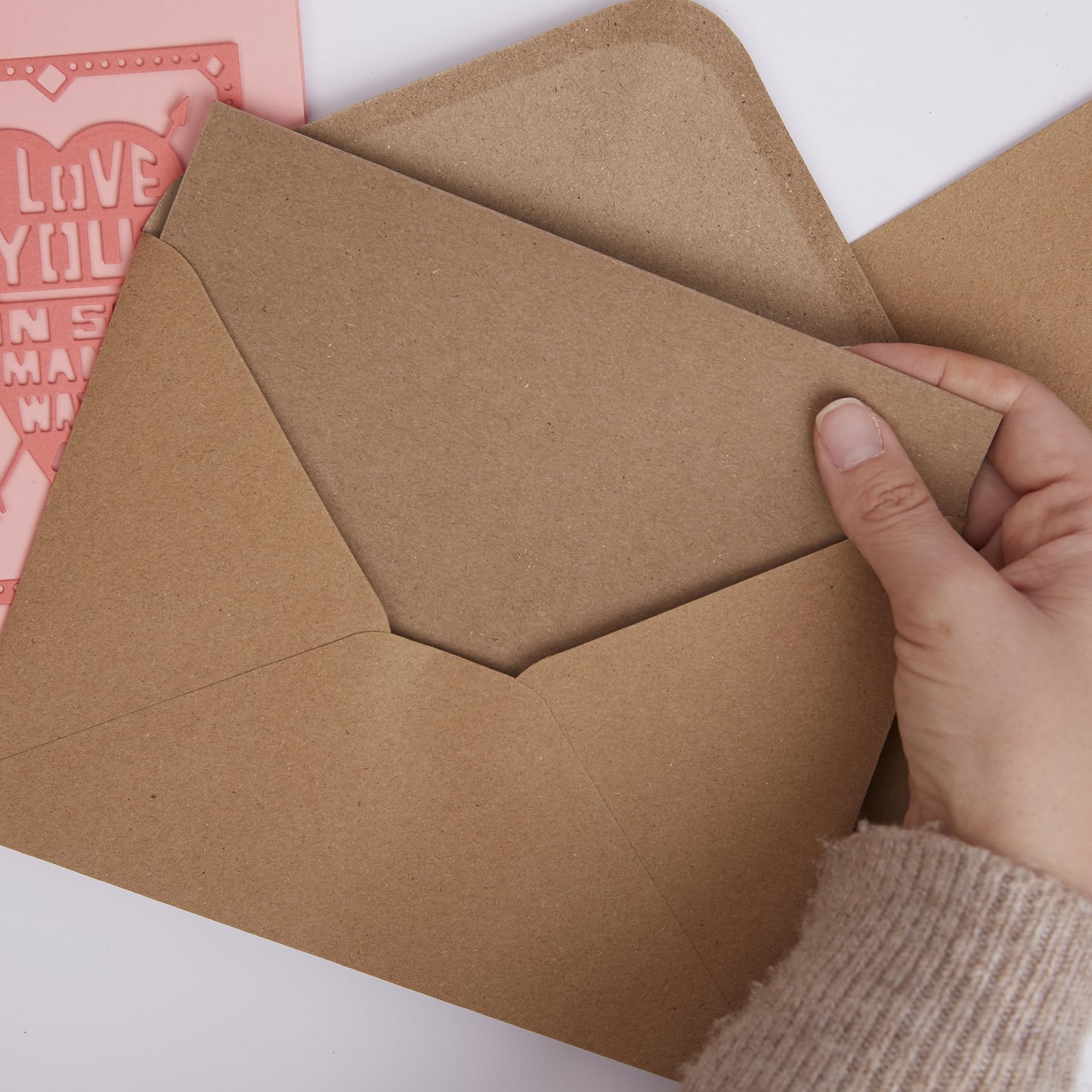 Papermania A6 Recycled Kraft Blank Card and Envelope Pack - 50 Count | 300gsm 5