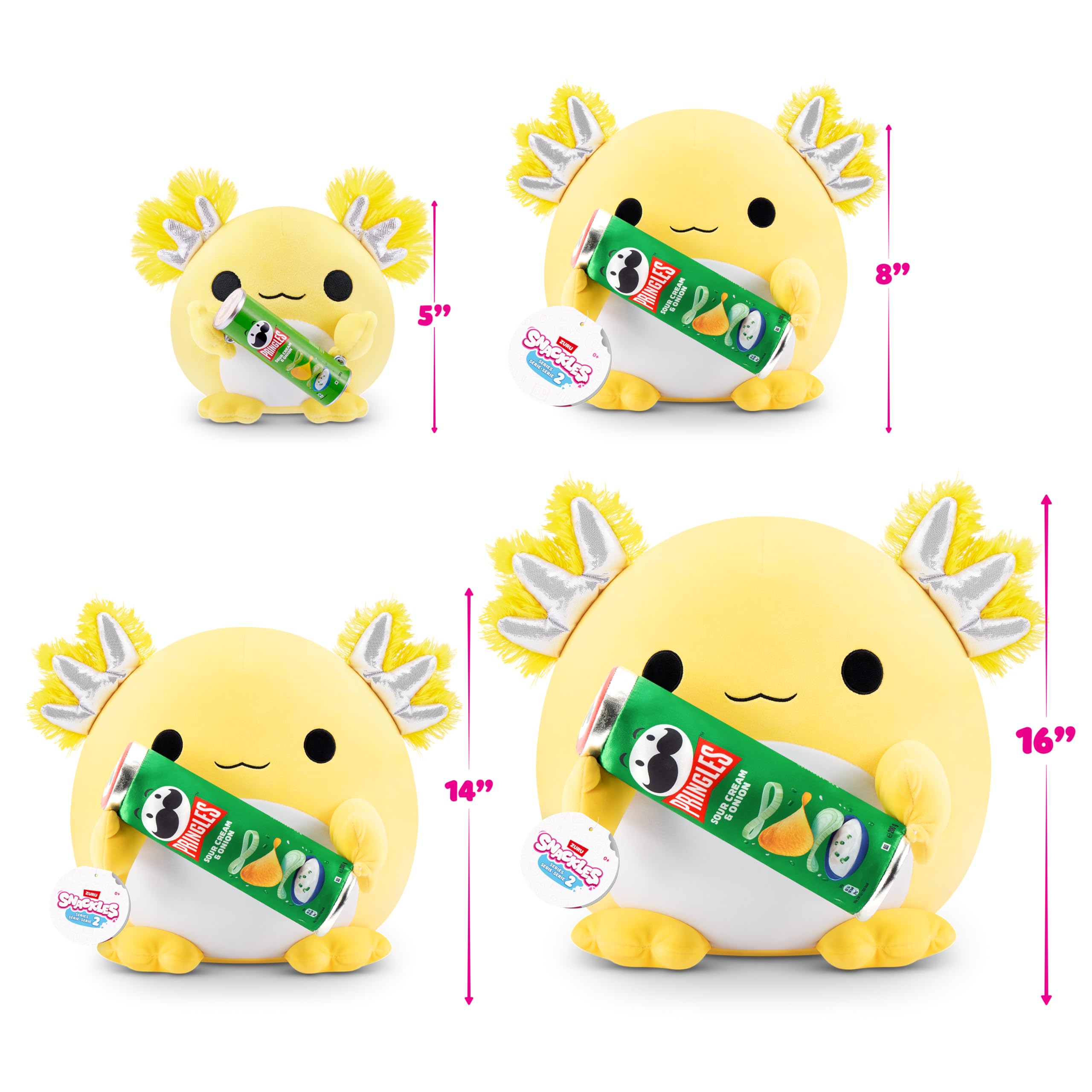 Snackles Series 2 Wave 2 - Axolotl Cuddly Squishy Plush with Pringles Snack, 20 cm 7