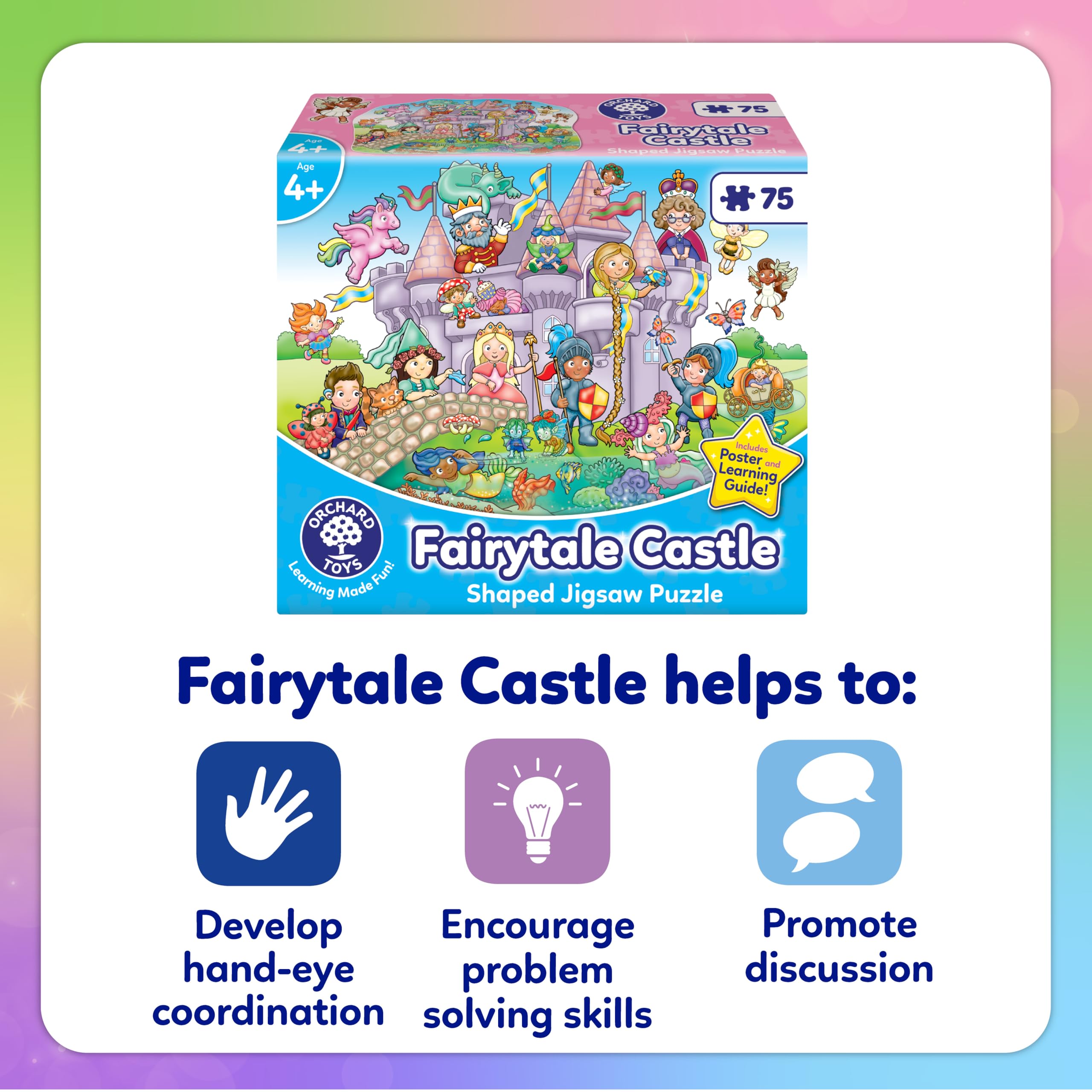 Orchard Toys Fairytale Castle 75-Piece Shaped Floor Puzzle for Kids 4+ | Durable Recycled Board 5
