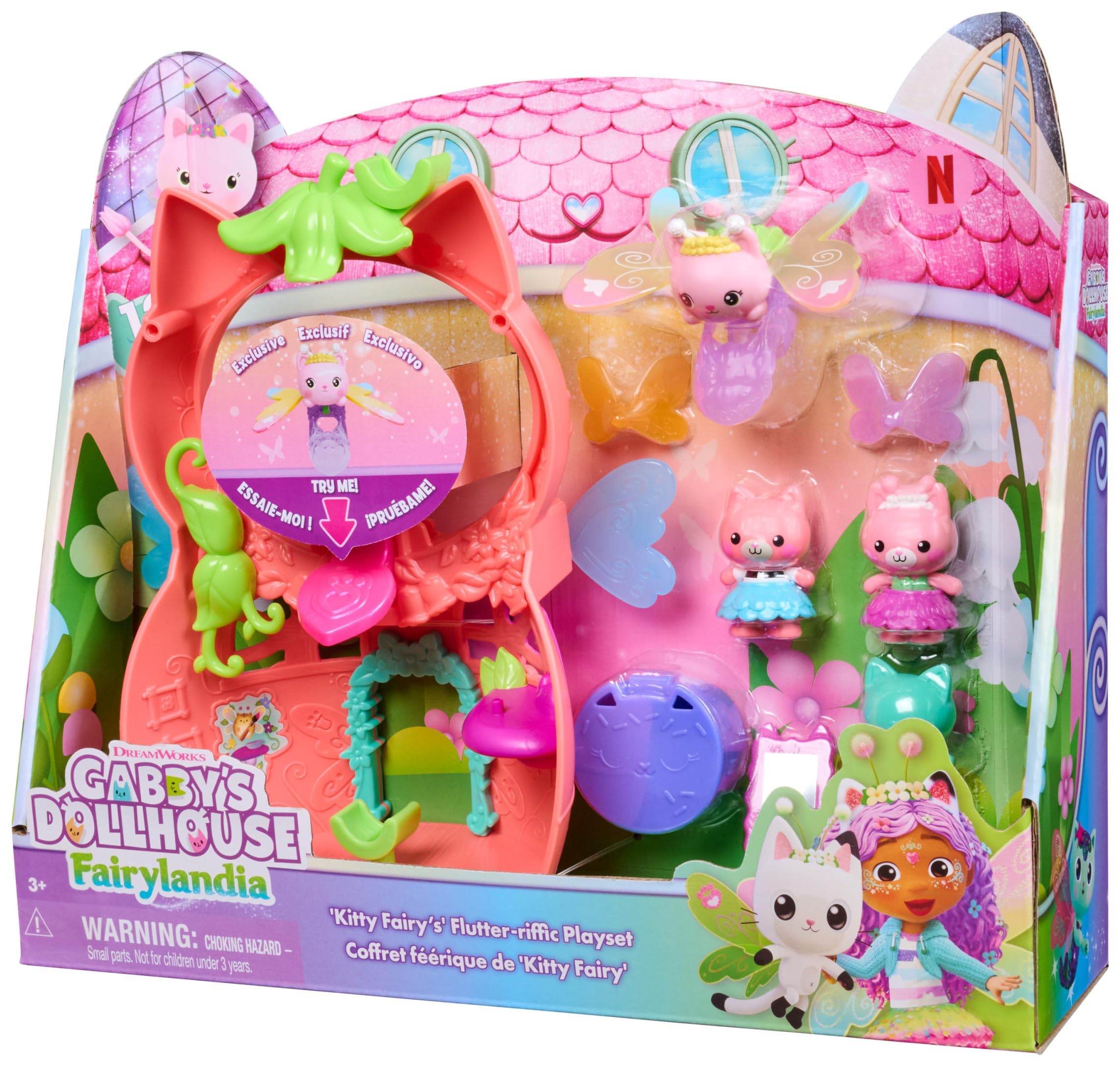 DREAMWORKS GABBY'S DOLLHOUSE Kitty Fairy’s Flutter-riffic Playset with 12 Pieces | Ages 3-6 8