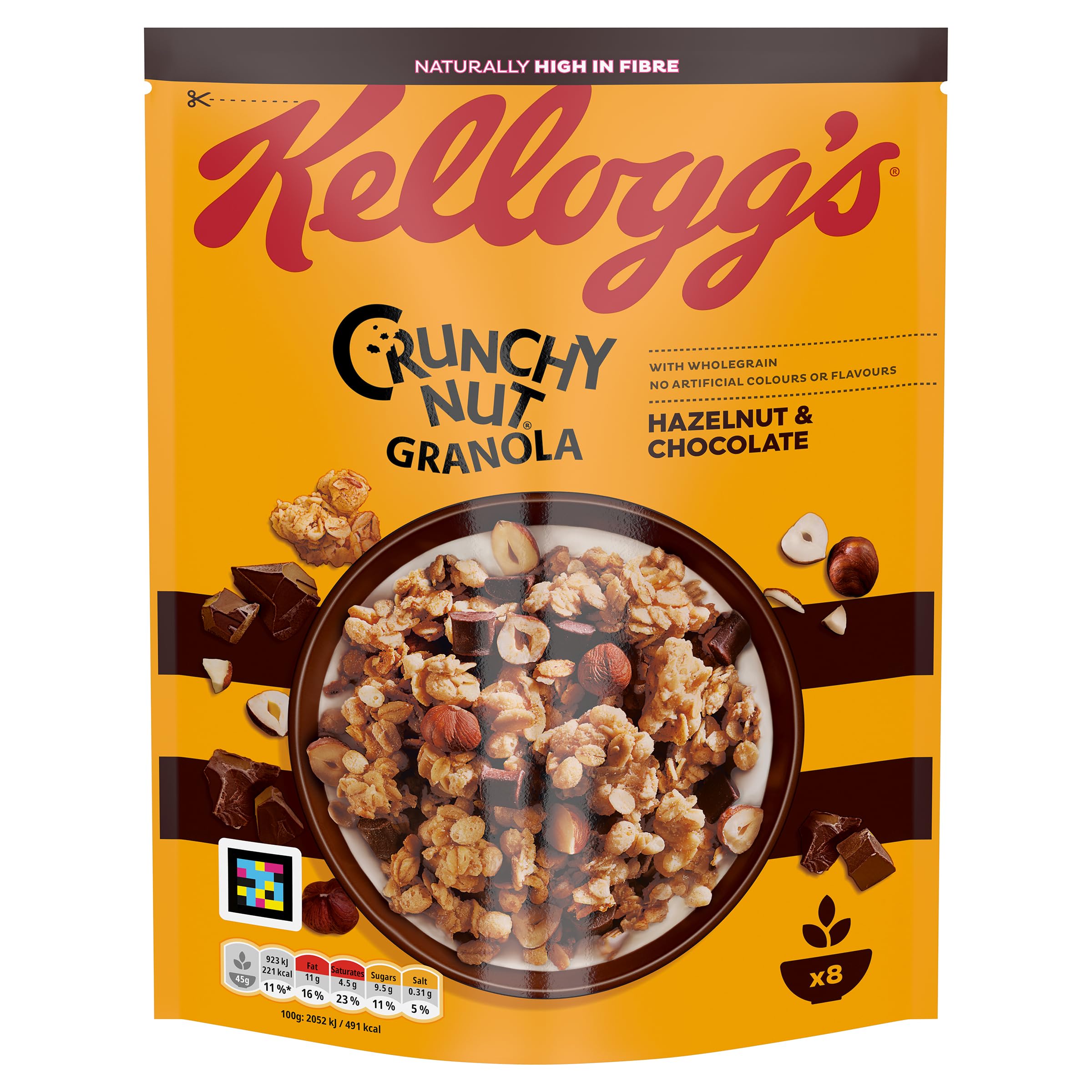 Kellogg's Crunchy Nut Haselnuss &amp; Schokolade Granola Beutel 380g 6