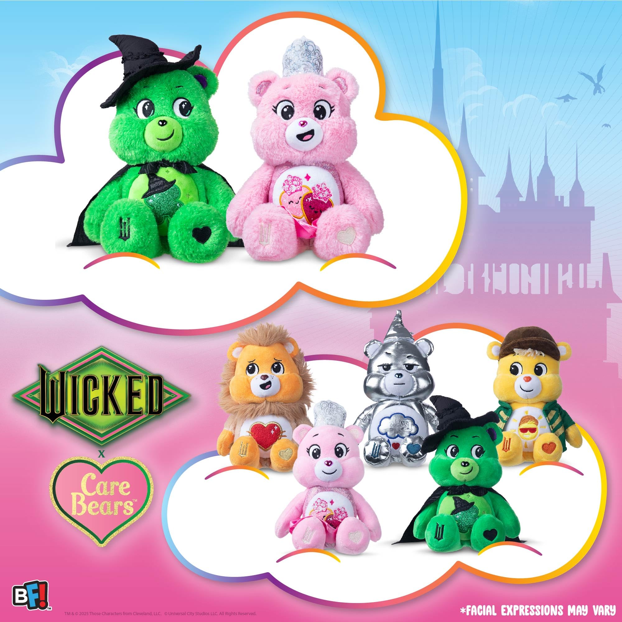 Care Bears x Wicked 2-Pack Plush – Good Luck Bear as Elphaba & Love-A-Lot Bear as Glinda 10