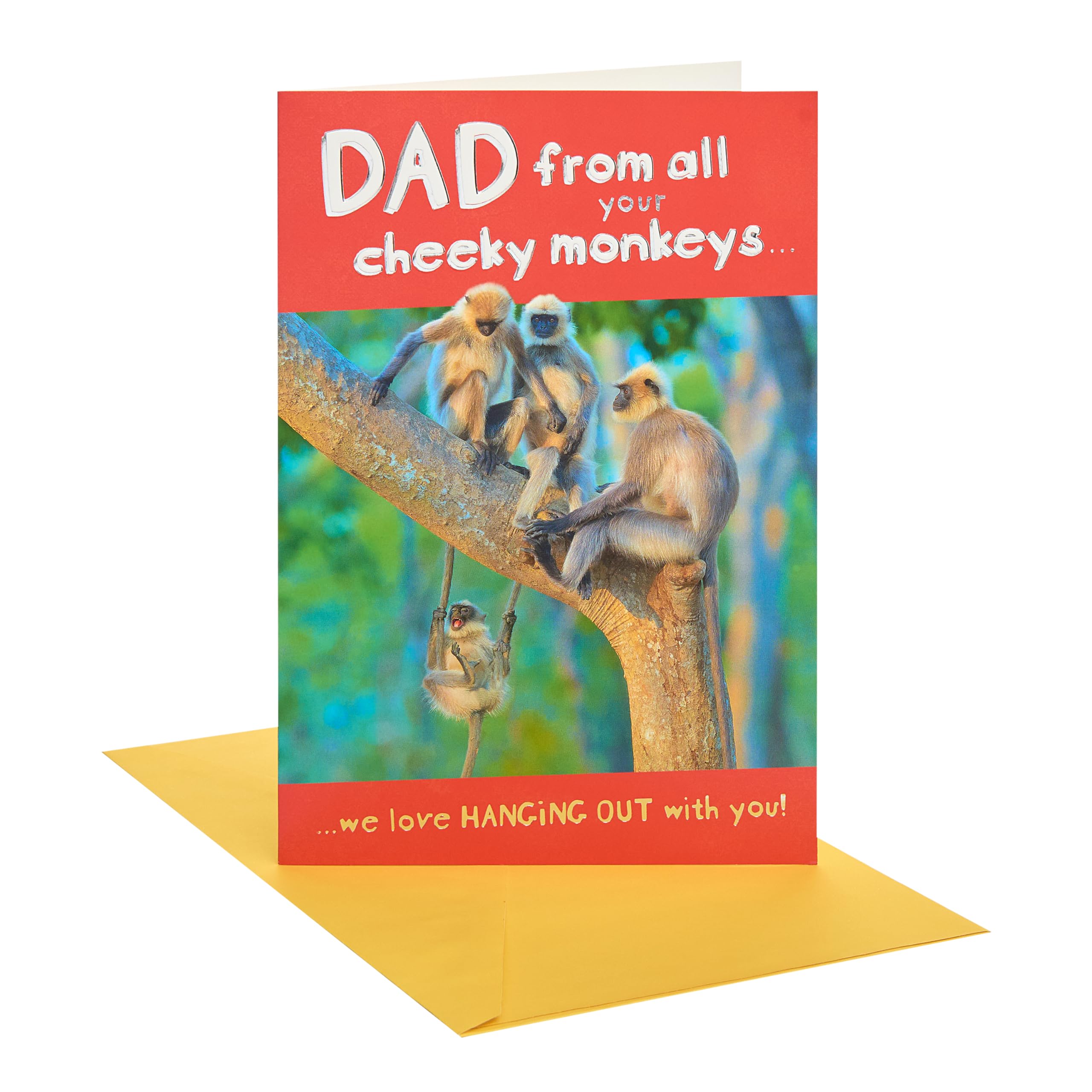 UK Greetings Father's Day Card for Dad/Grandad | Monkey Design | 14.9 x 22.9 cm