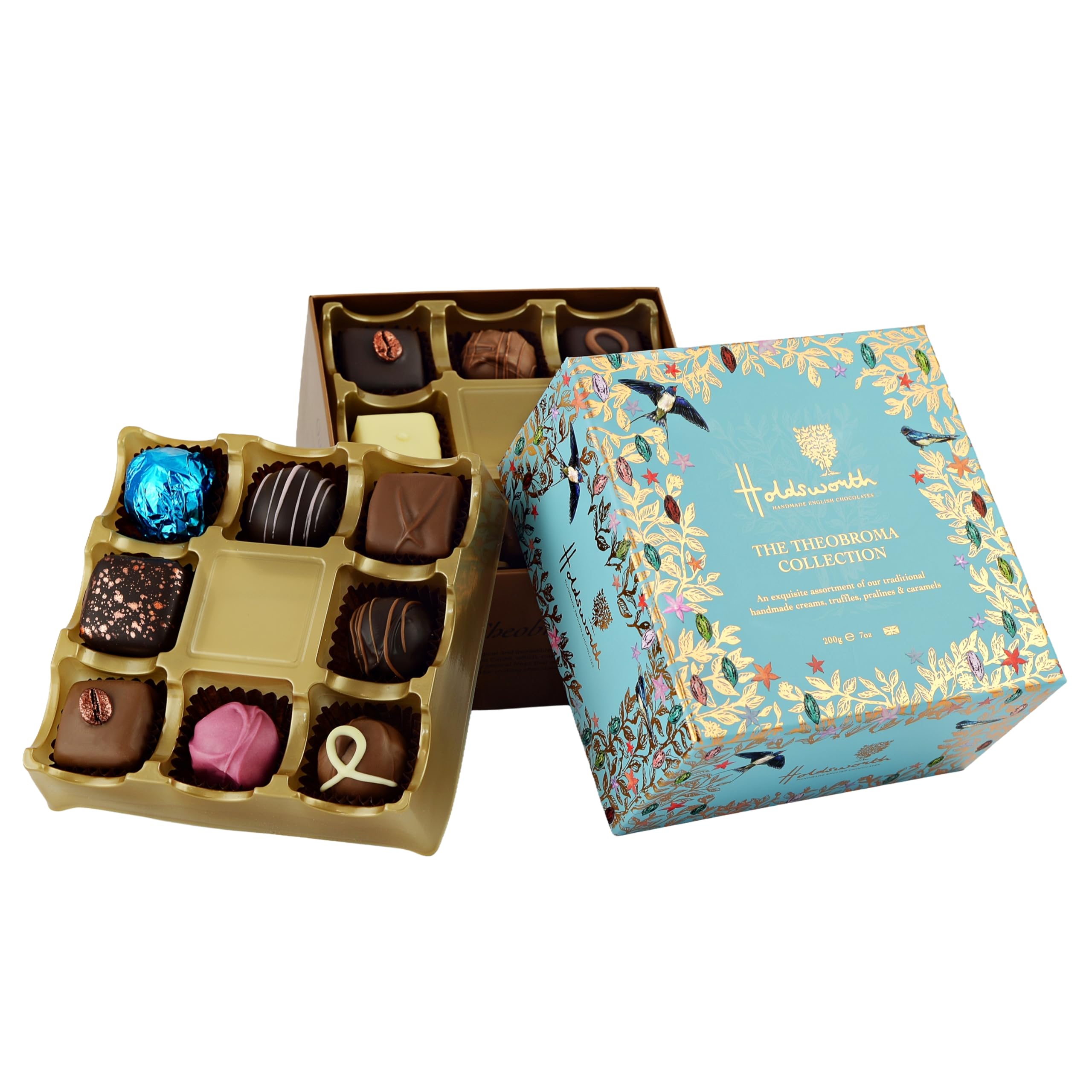 Holdsworth Handmade English chocolates Theobroma Collection Gift Box - 16 Luxury Chocolates | 200g