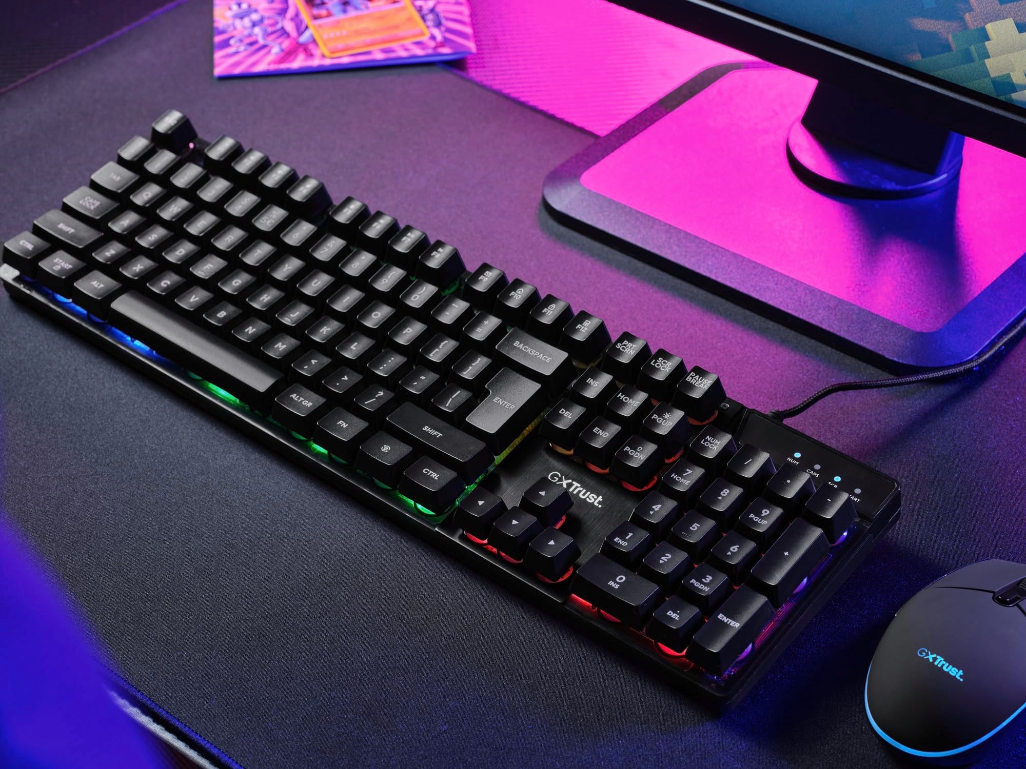 GXTrust GXT 835 Azor Gaming Keyboard - Full Size UK QWERTY, 3 LED Modes, Anti-Ghosting 7