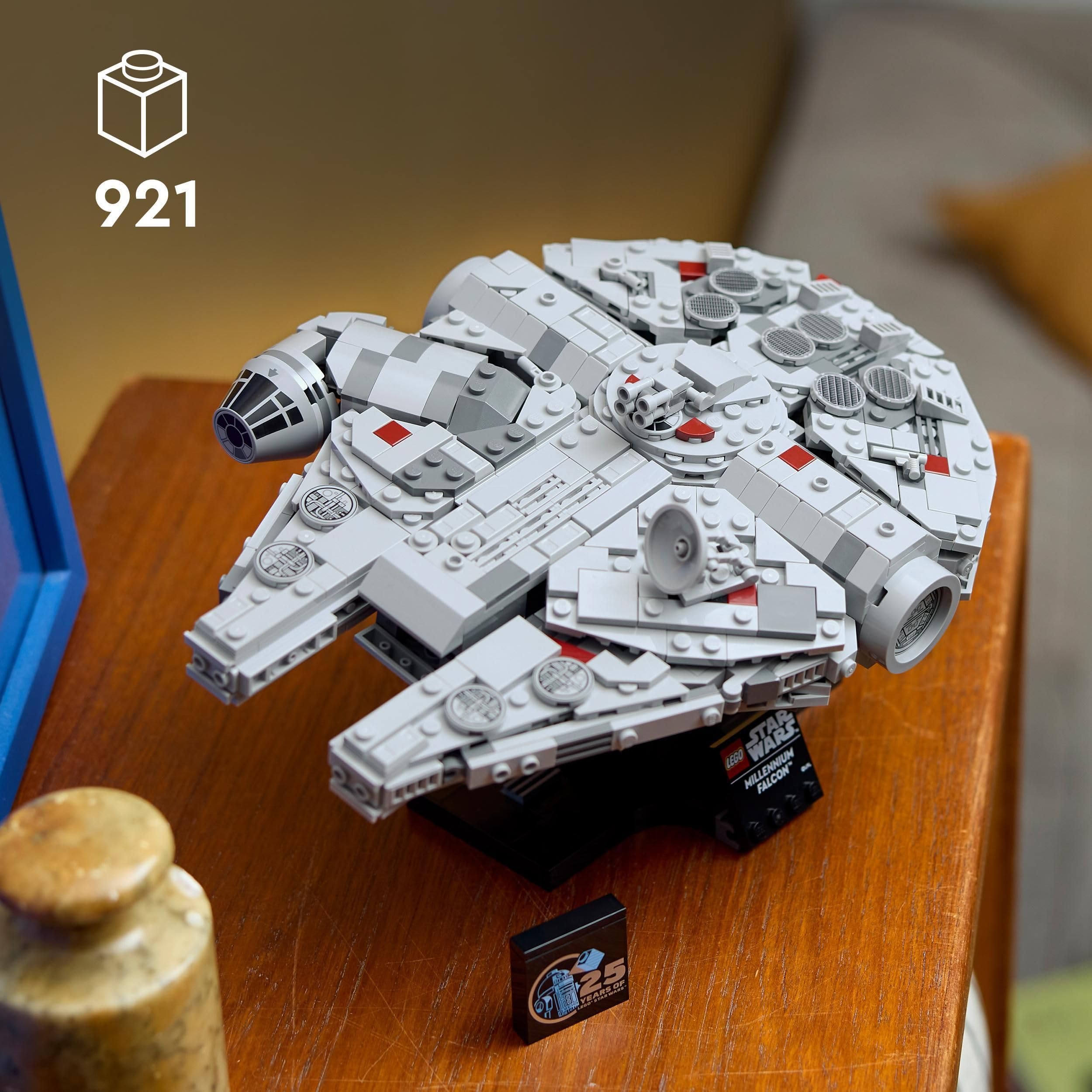 LEGO Star Wars Millenium Falcon 25th Anniversary Vehicle Building Set 75375 | 921 Pieces | Ages 18+