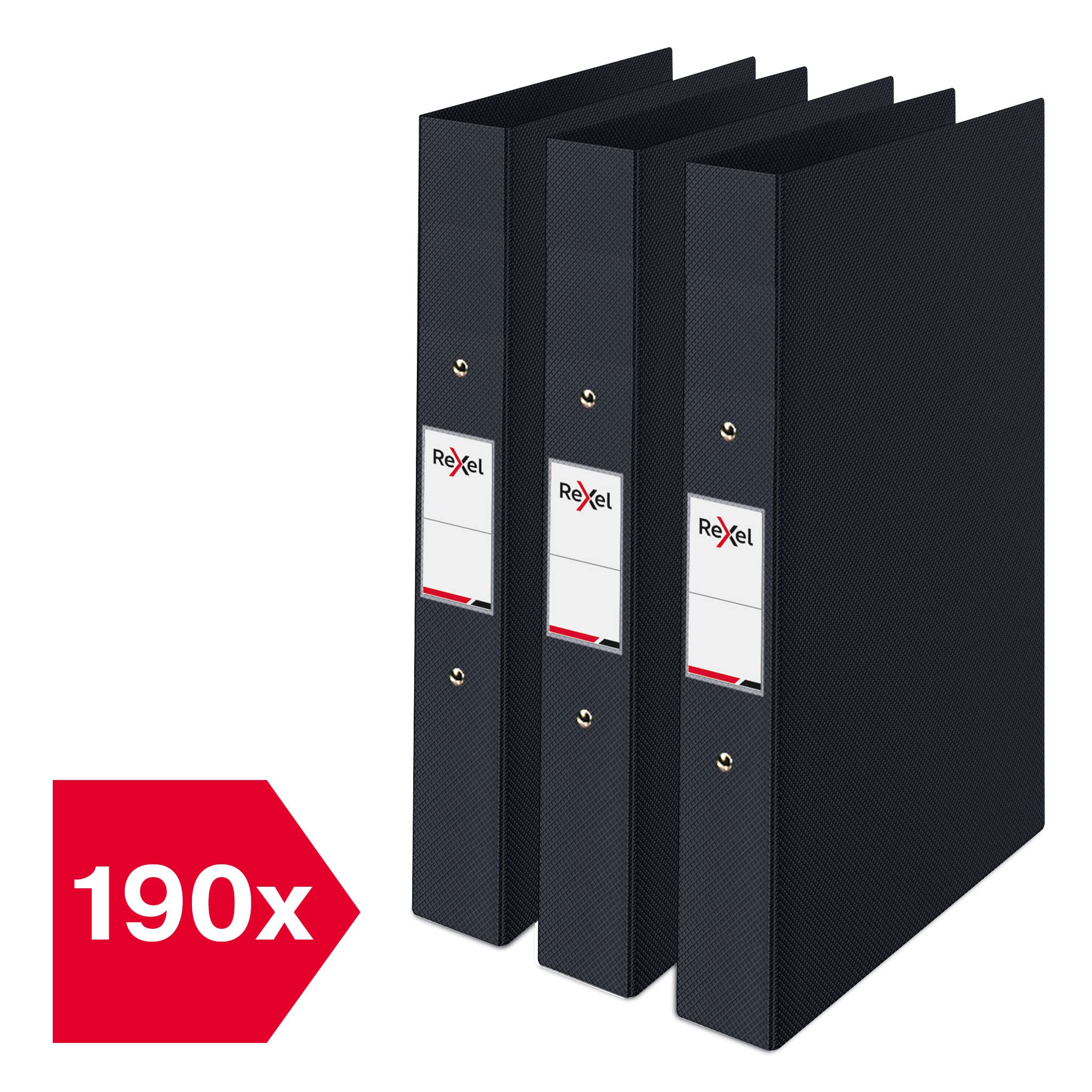 Rexel Choices A4 O-Ring Binder - 25mm Spine, 190 Sheet Capacity, Black, 3 Pack 4