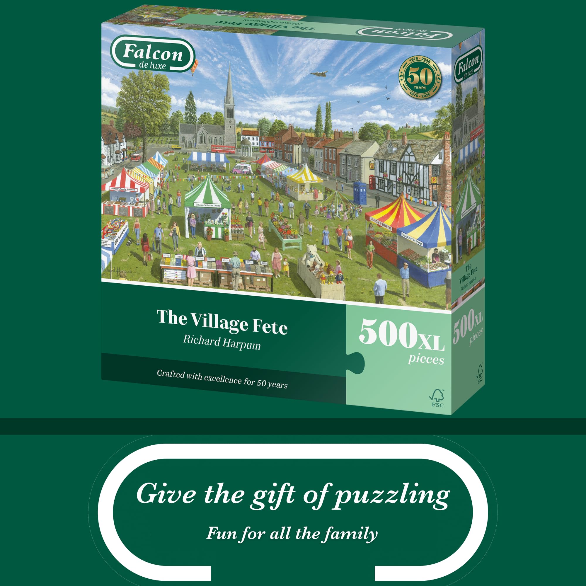 Falcon The Village Fete - 500XL Piece Jigsaw Puzzle for Adults | Richard Harpum Illustration | Recycled Cardboard 7