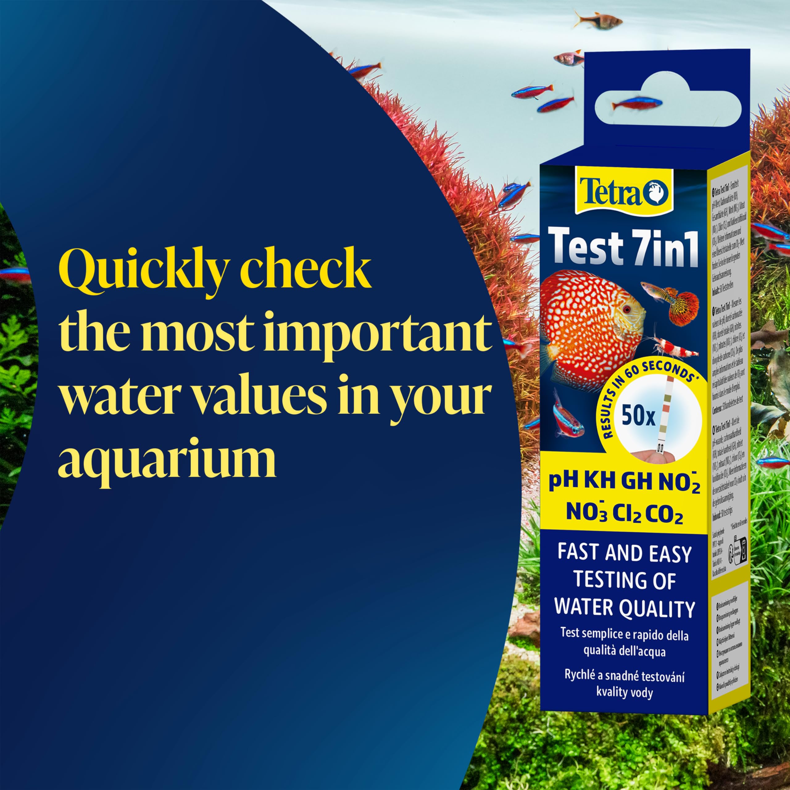 Tetra 7in1 Aquarium Water Testing Kit - Measures pH, GH, KH, NO2, NO3, Cl2, CO2 3