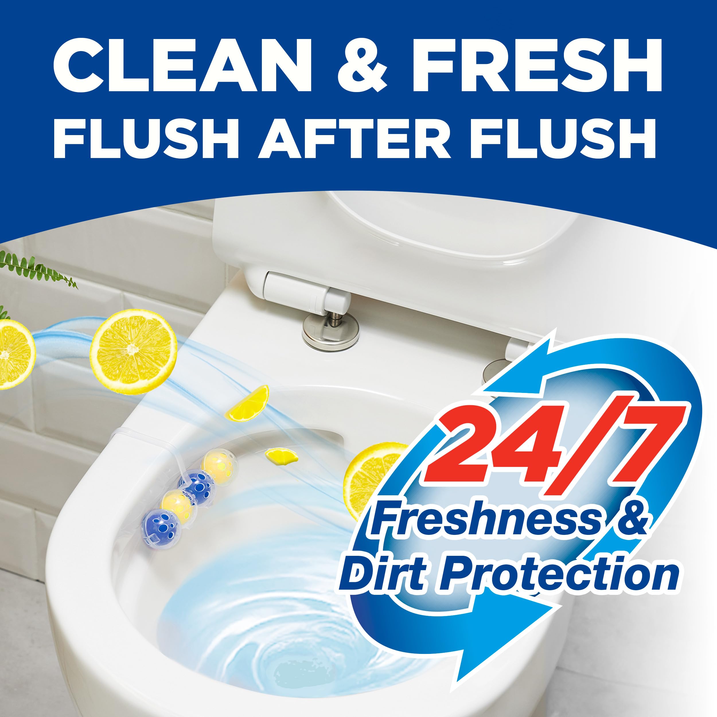 Bloo Power Active Toilet Rim Block Lemon - Anti-Limescale, Cleaning Foam, 150g 3