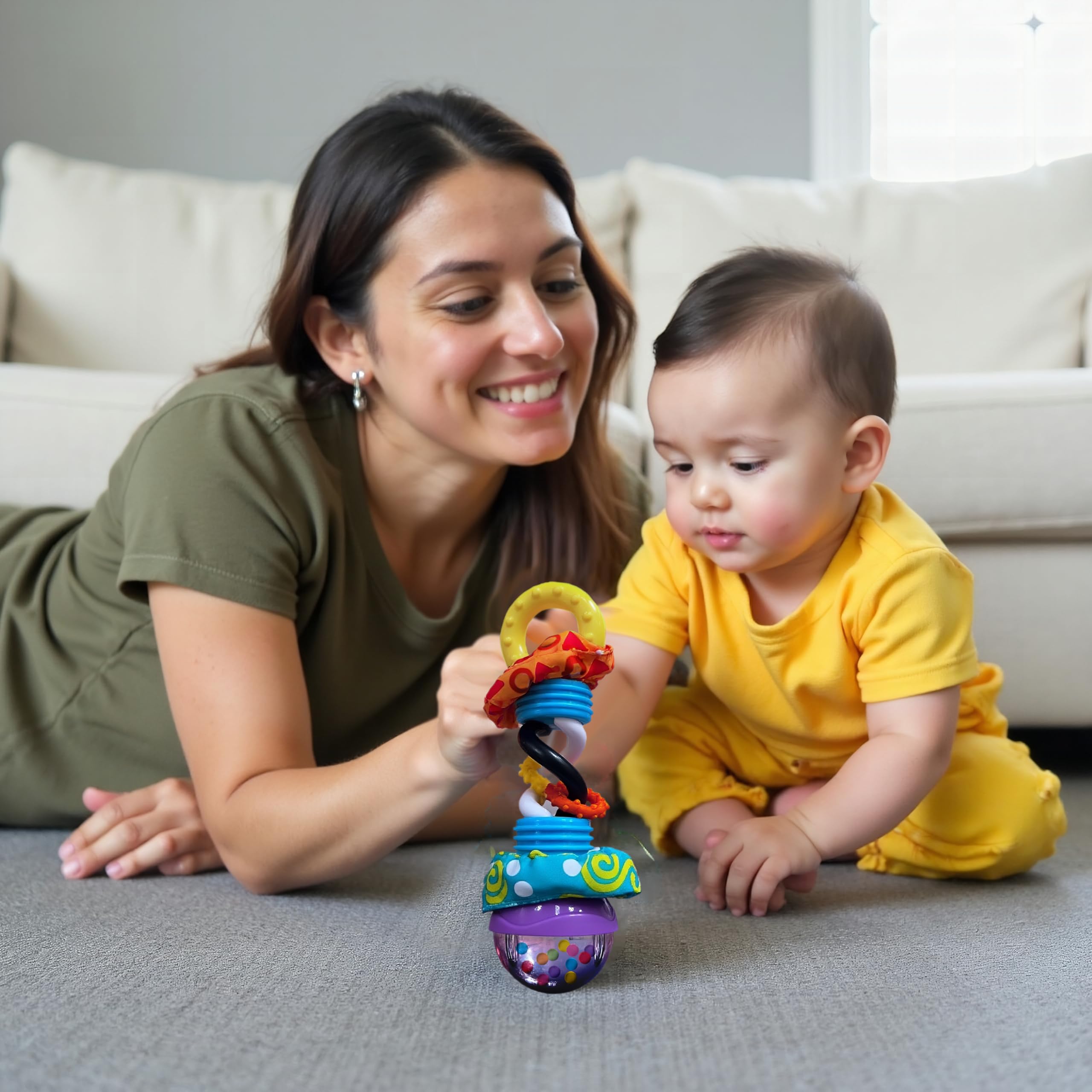 Playgro Super Shaker Rattle - Sensory Development Toy for Infants 3+ Months | Multicoloured 6