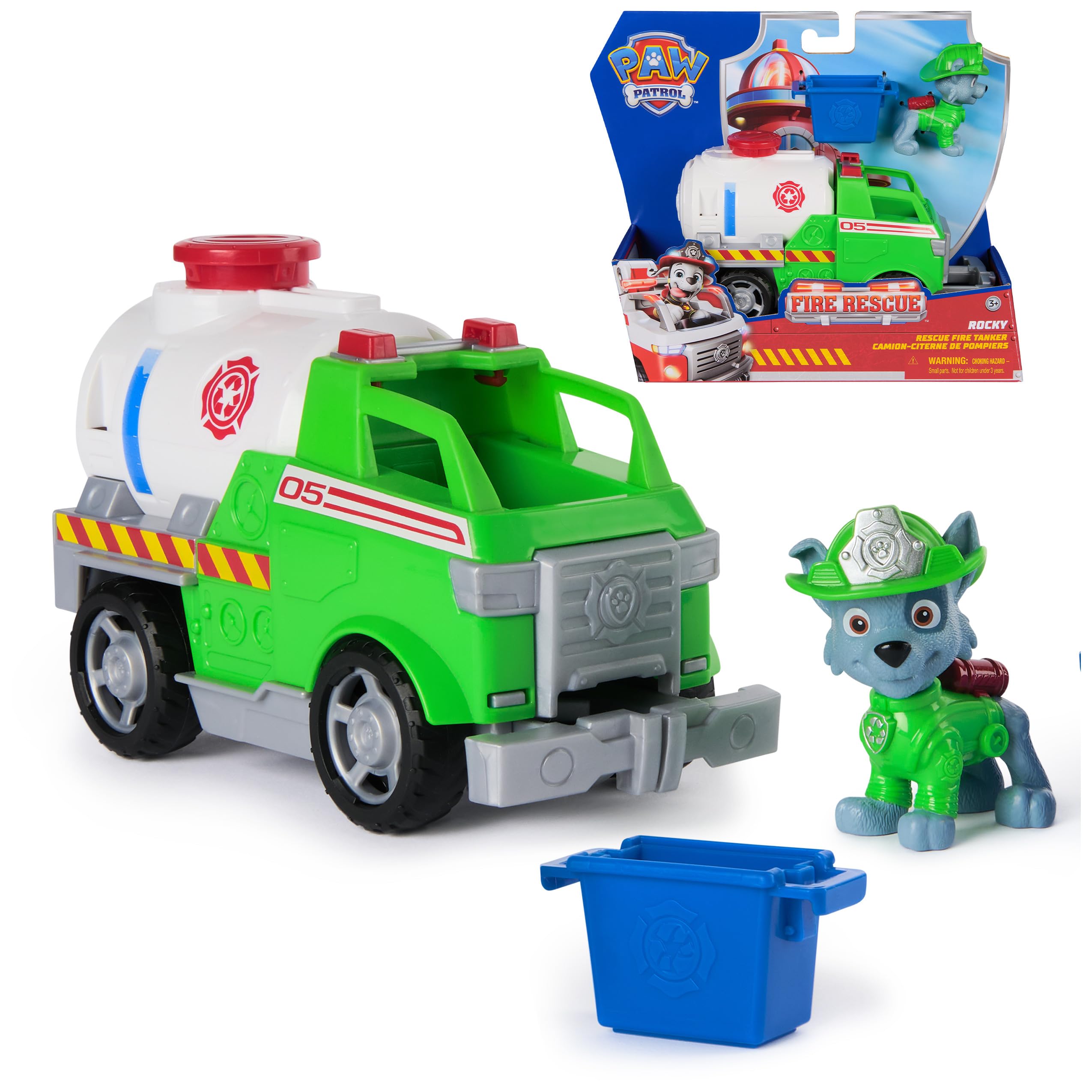 Paw Patrol Rocky Rescue Fire Tanker - 20.3 cm Vehicle with 5 cm Rocky Figure | Ages 3-9 1