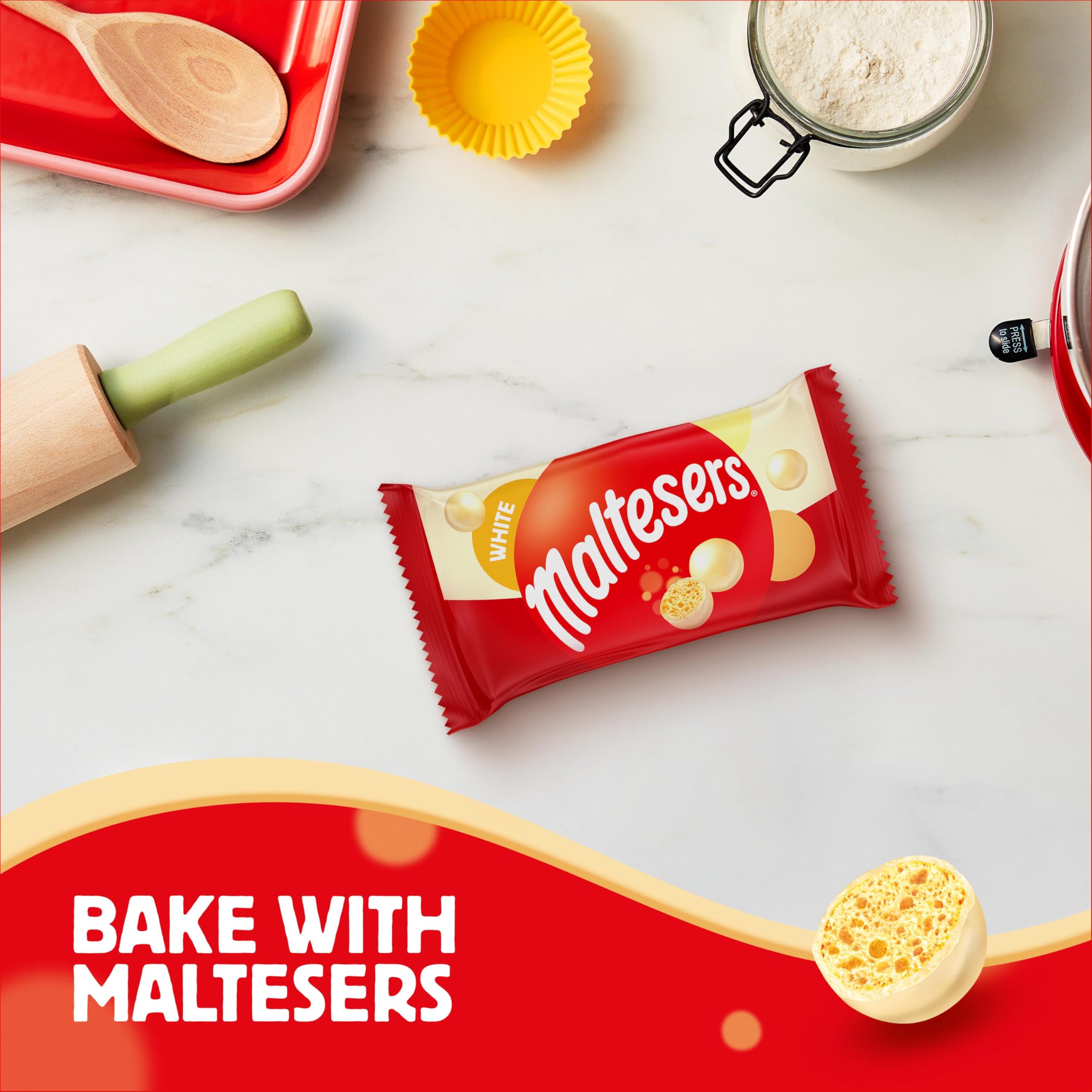 Maltesers White Chocolate & Honeycomb Treats, 25x30g Bags 9