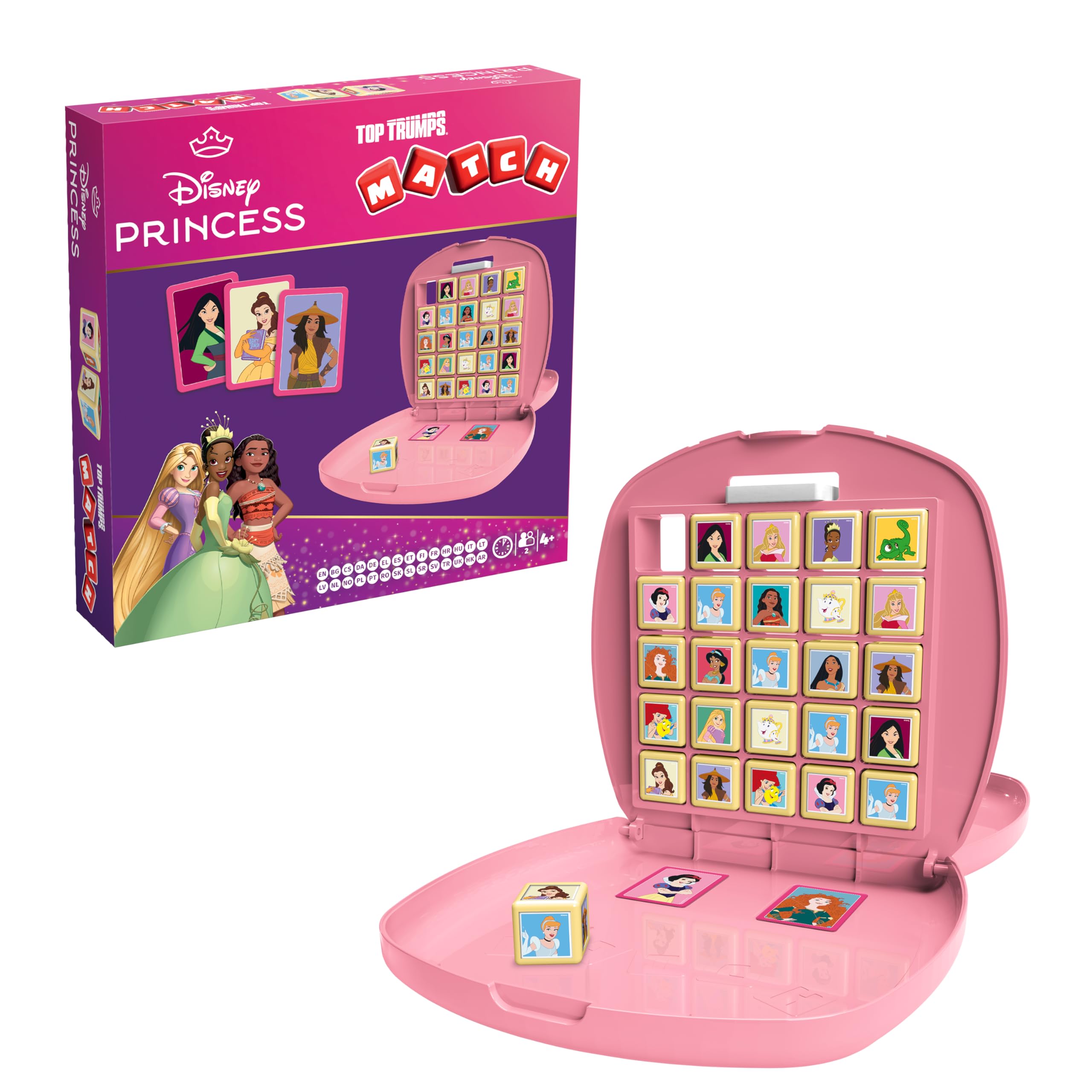 Top Trumps Match Disney Princess Board Game - 2 Player Family Fun | Multilingual | Portable