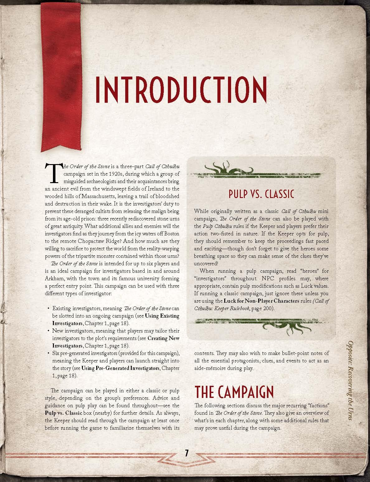 Chaosium Order of the Stone Hardcover RPG Campaign Book | 152 Pages | 1920s Setting 3