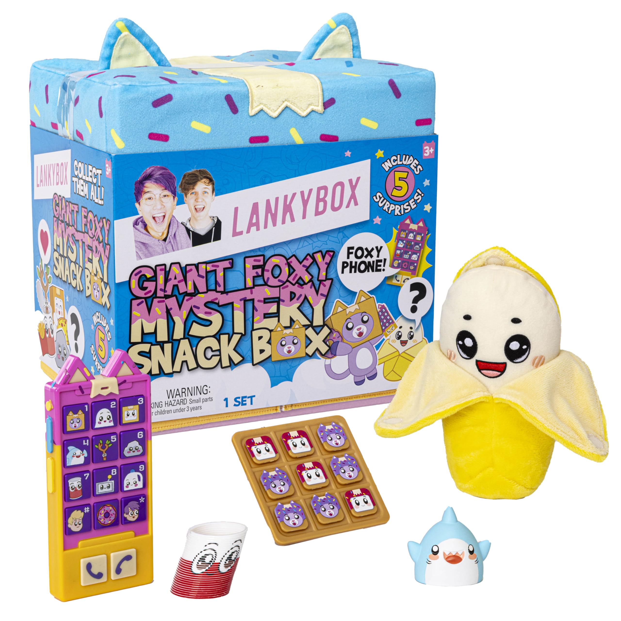 LankyBox Giant Foxy Surprise Snack Box - Mystery Blind Box with Plush, Electronic Phone & Games