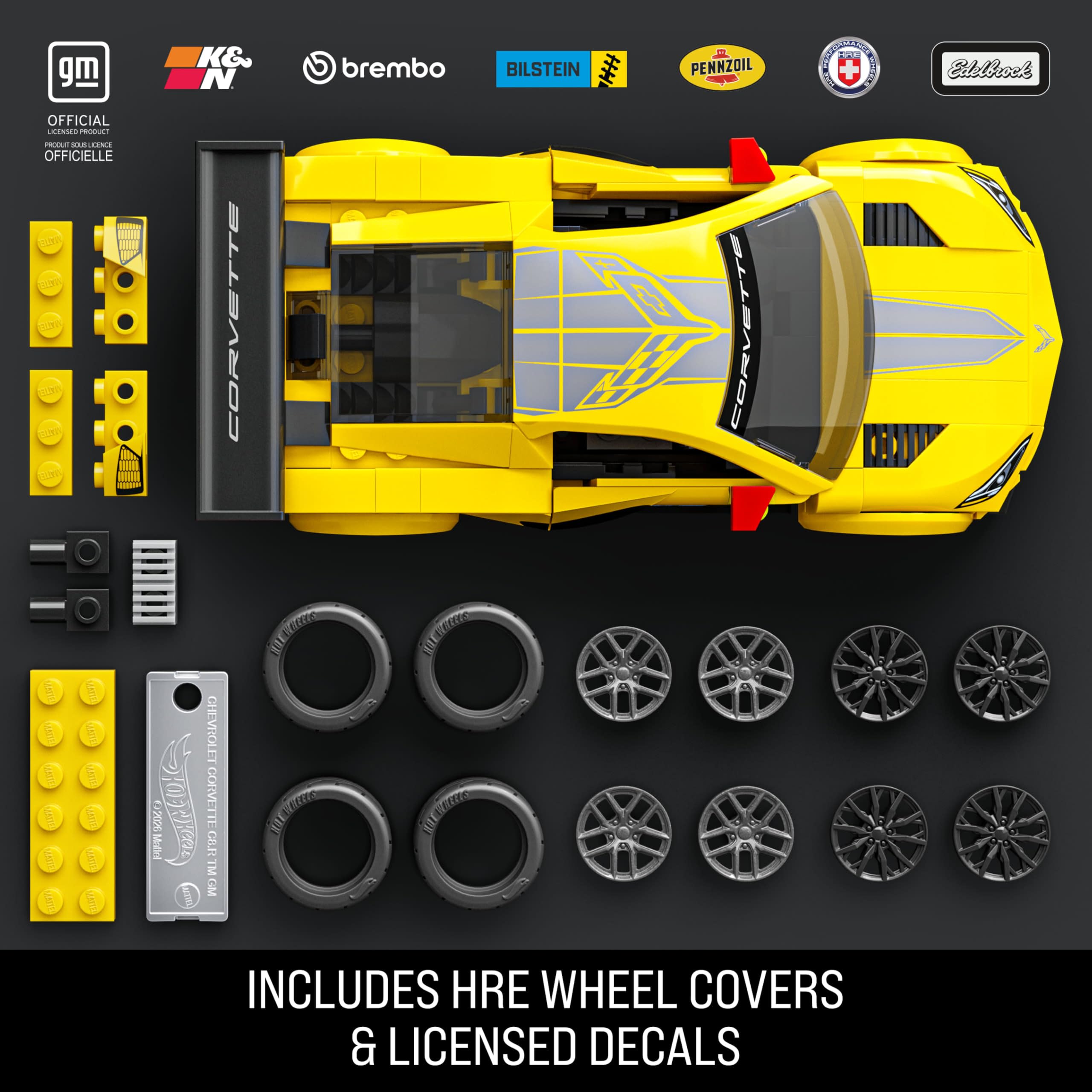 Mattel Brick Shop Corvette C8.R Building Set - 261 Pieces | 1:32 Scale | Ages 10+ 5