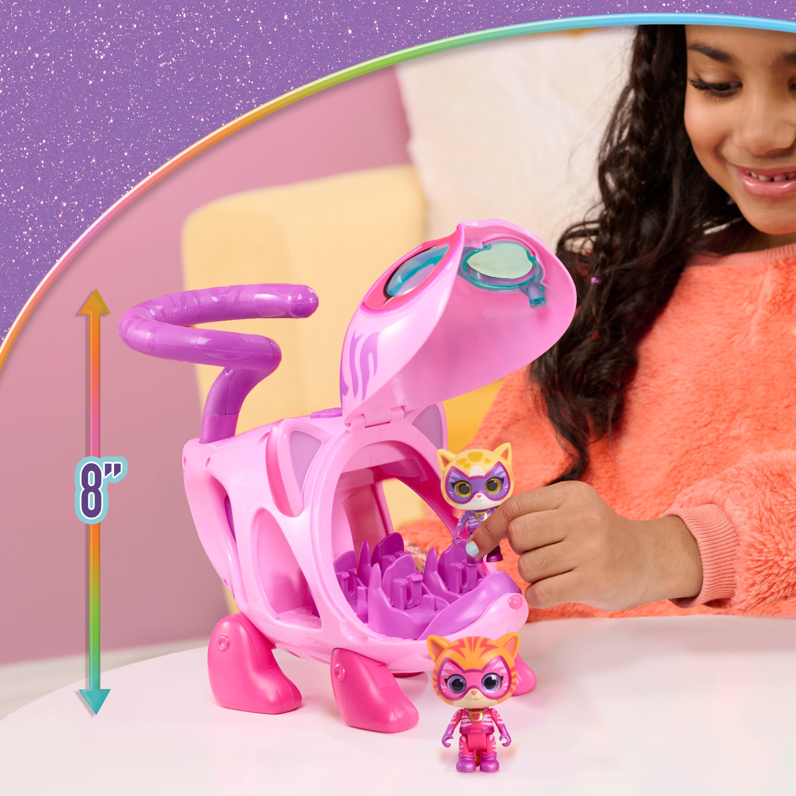 Disney Junior SuperKitties Su-Purr Wild Kitty Copter with Lights - Interactive Vehicle Playset for Kids 6