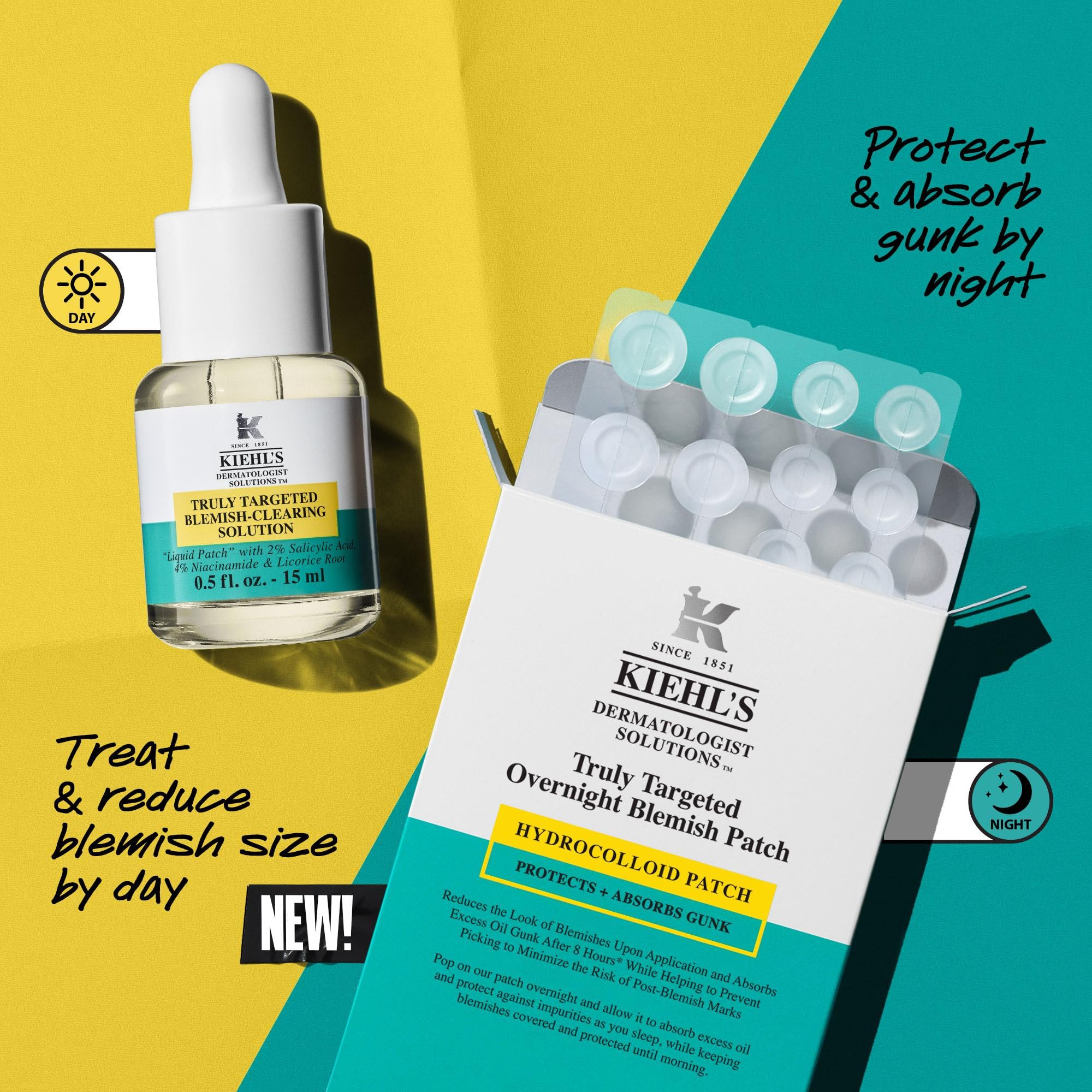 Kiehl's Overnight Blemish Patch - Hydrocolloid Spot Treatment for Blemishes | Unisex Adult 7