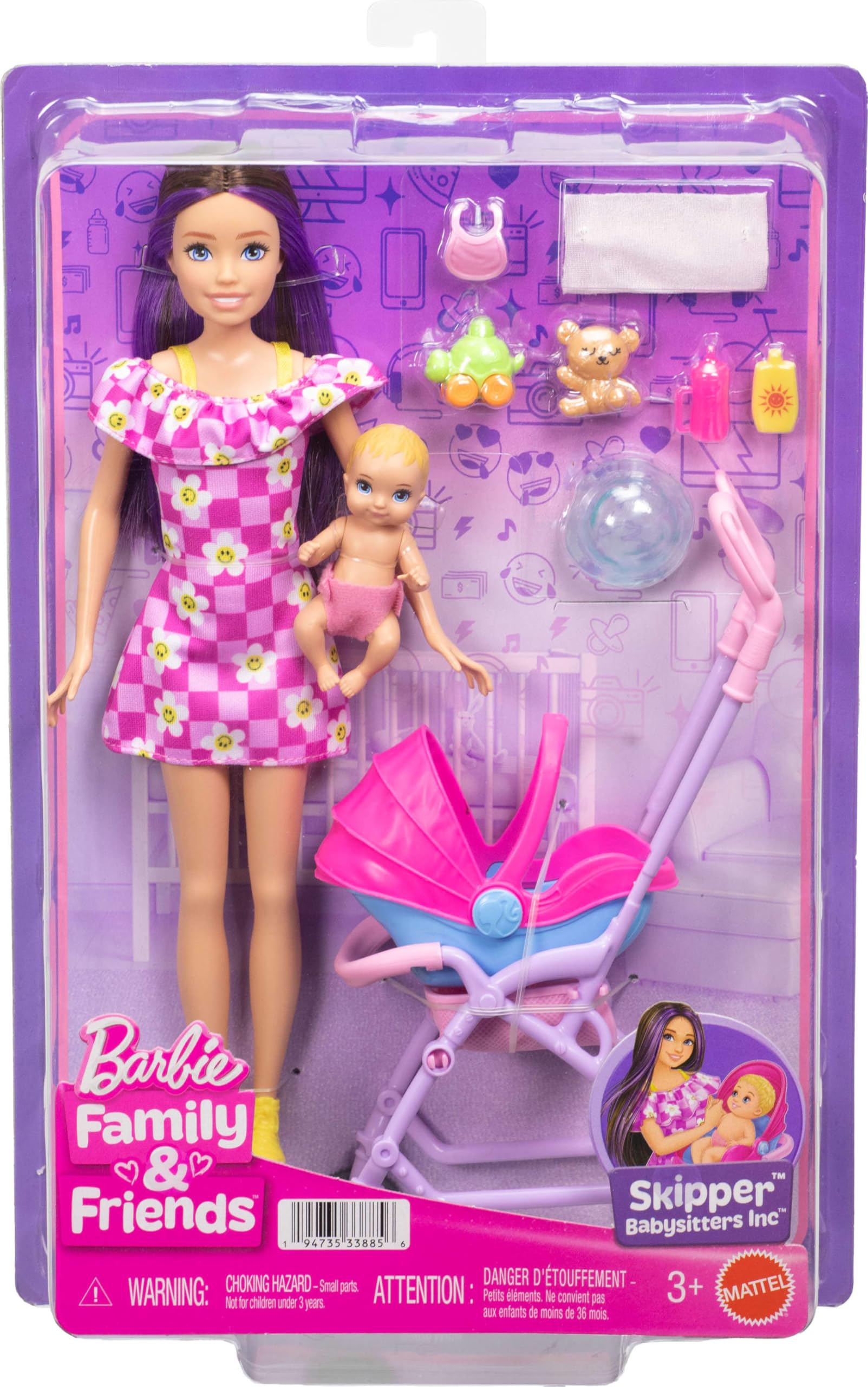 Barbie Skipper Babysitters Inc. Playset with Stroller and Accessories | Ages 3+ 6
