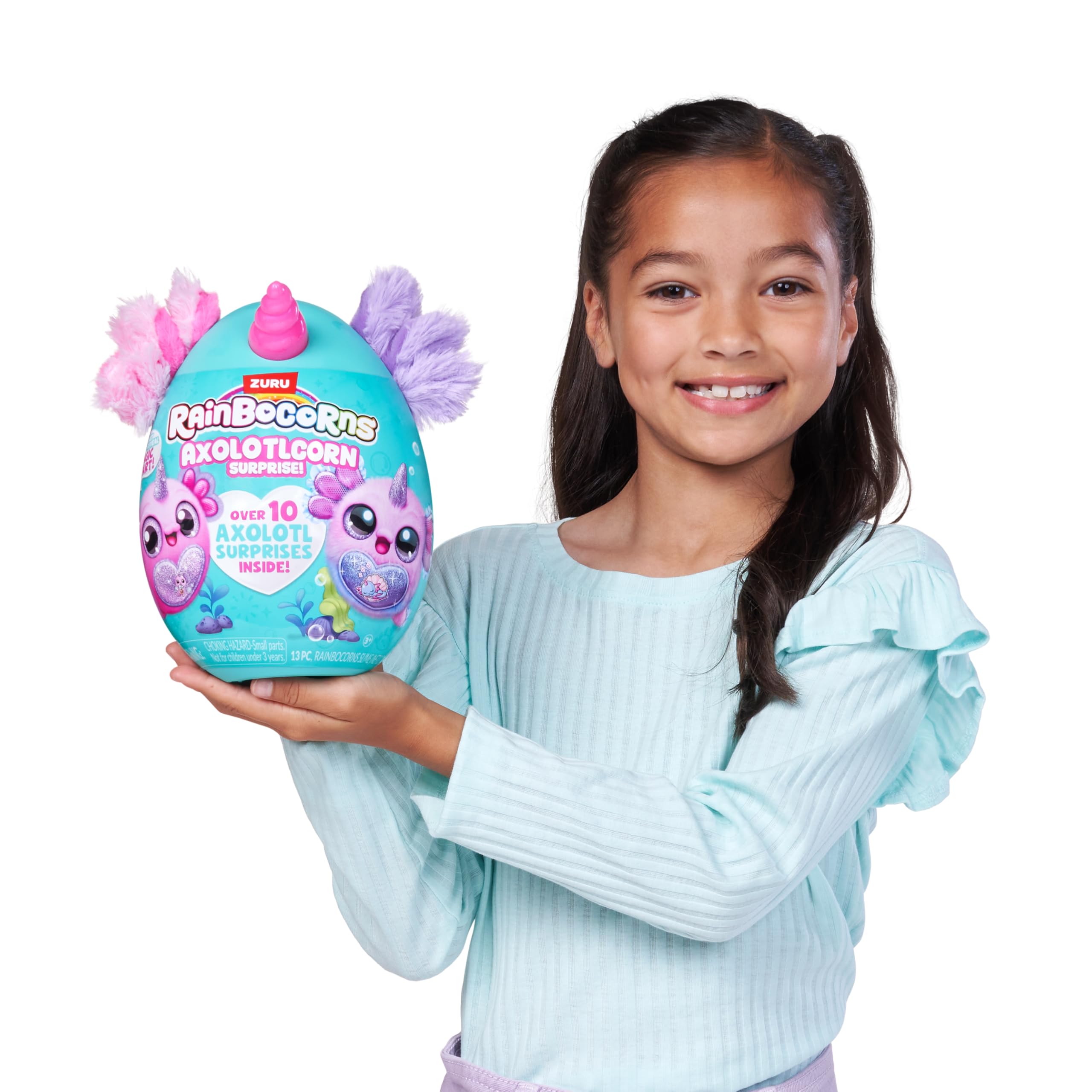 Rainbocorns Axolotlcorn Surprise Lulu Purple Plush Toy | 7.64 in | Ages 3+ 5