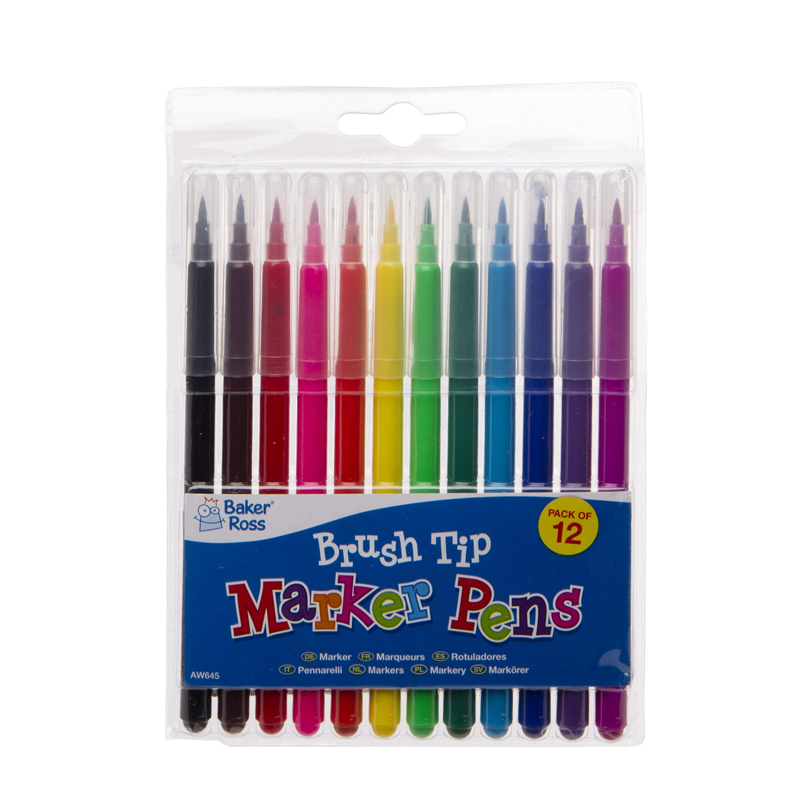Baker Ross AW645 Brush Tip Marker Pen Set - Pack of 24 Assorted Colour Pens for Kids & Adults 3