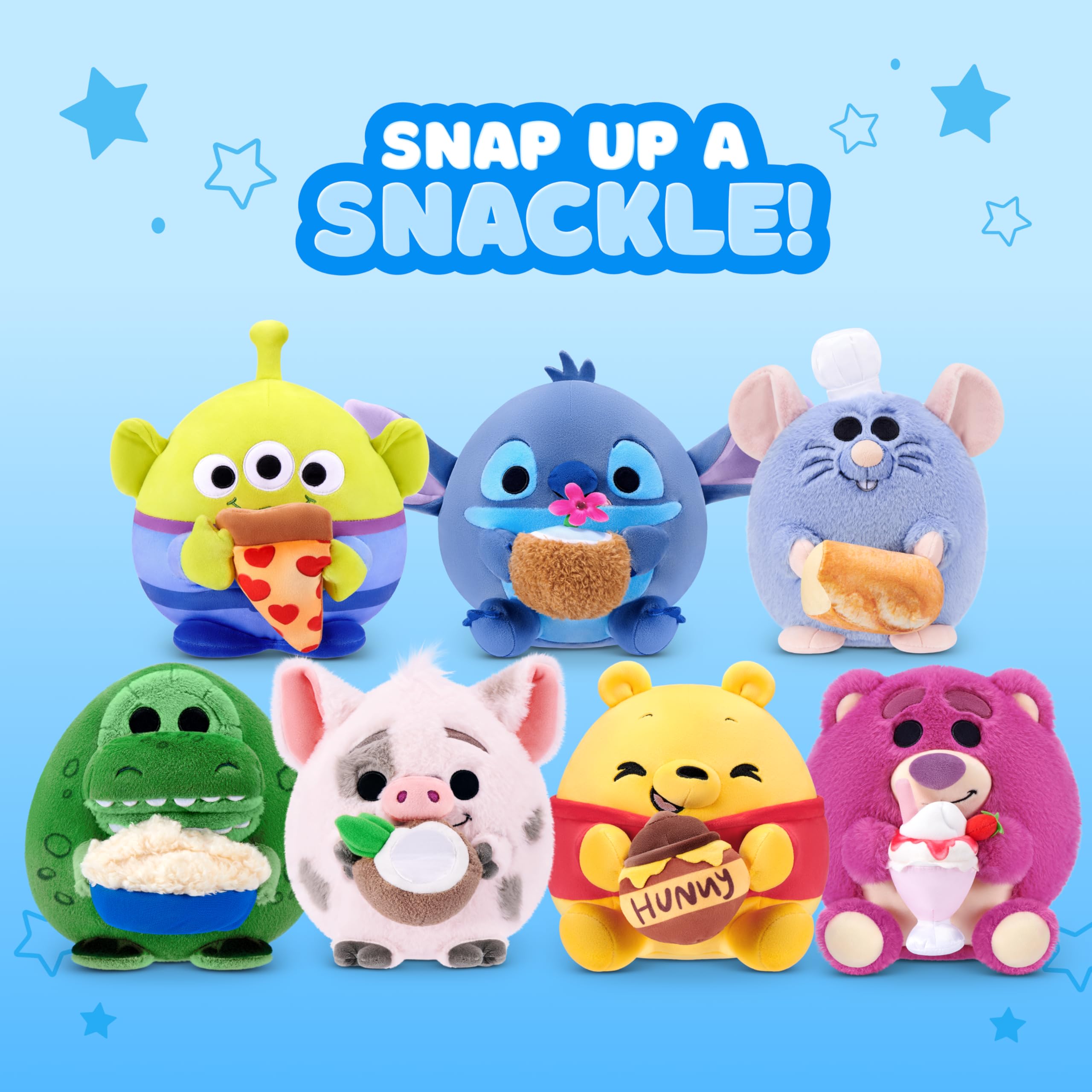 Snackles Disney 8-Inch Plush Toy - Stitch & Coconut Water | Ultra-Soft Polyester 3
