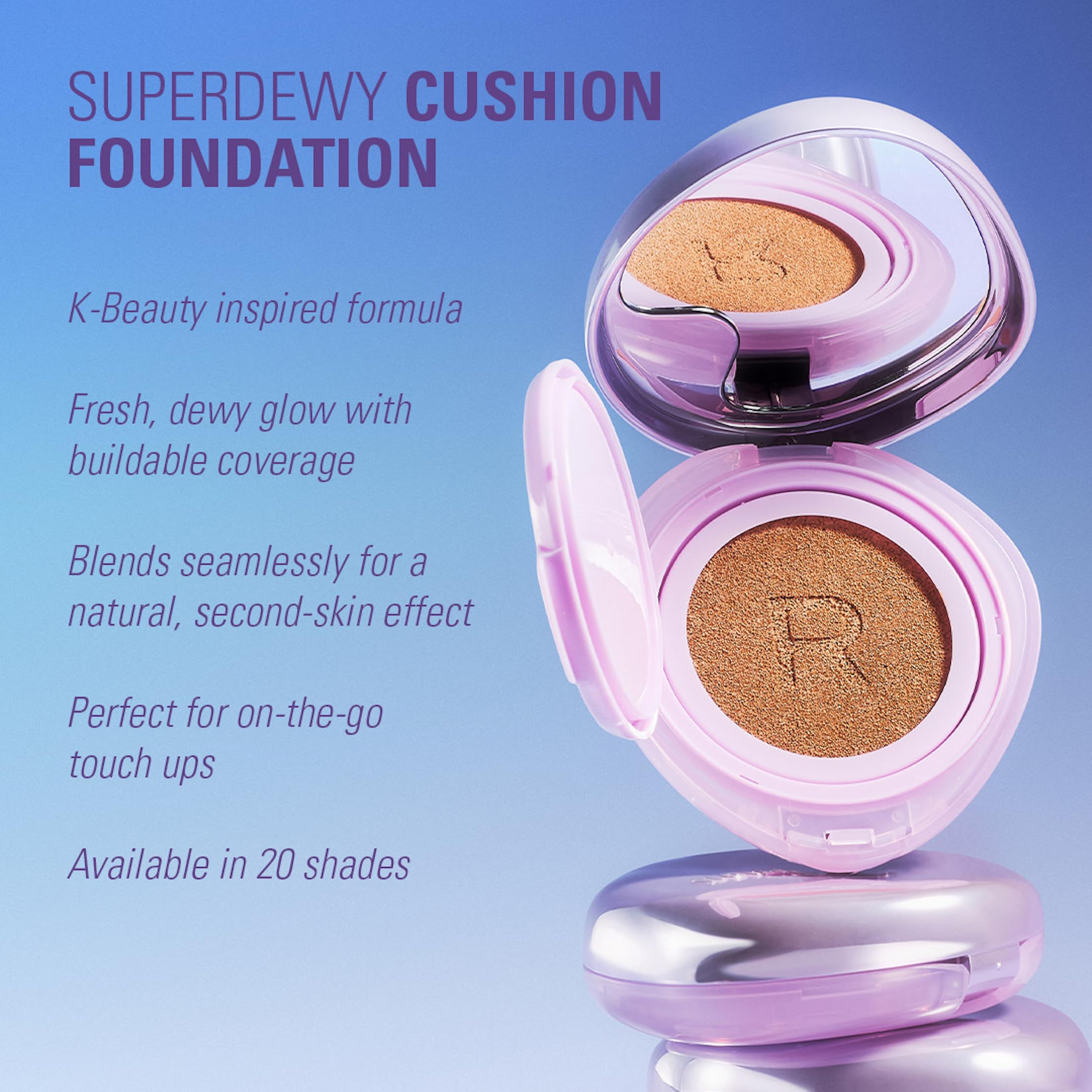 Revolution Beauty London Superdewy Cushion Foundation - Buildable Coverage, Hydrating Finish | Tan Warm 6
