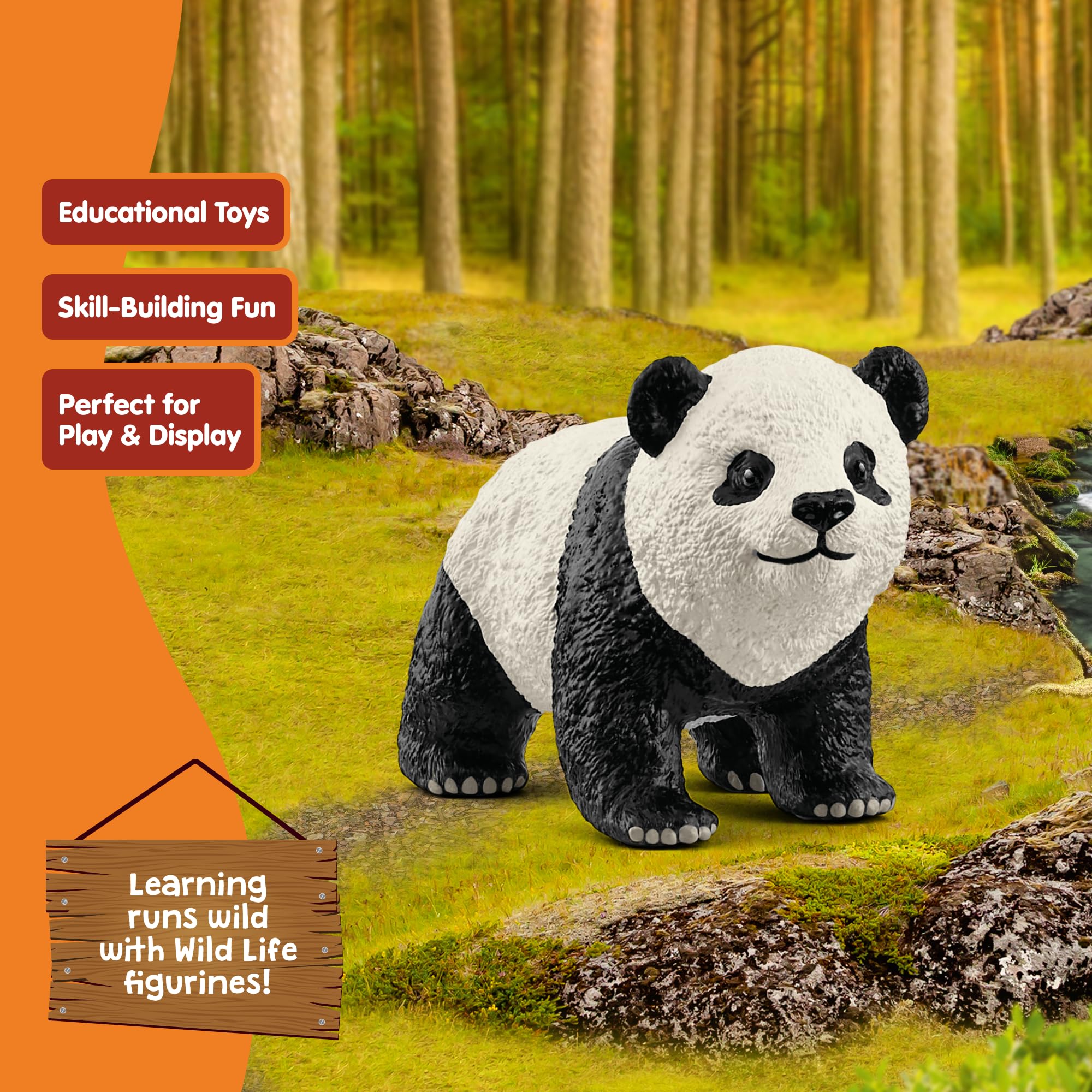 Schleich Wild Life Giant Panda Cub Toy Figurine | 6cm | Hand-Painted Plastic 6