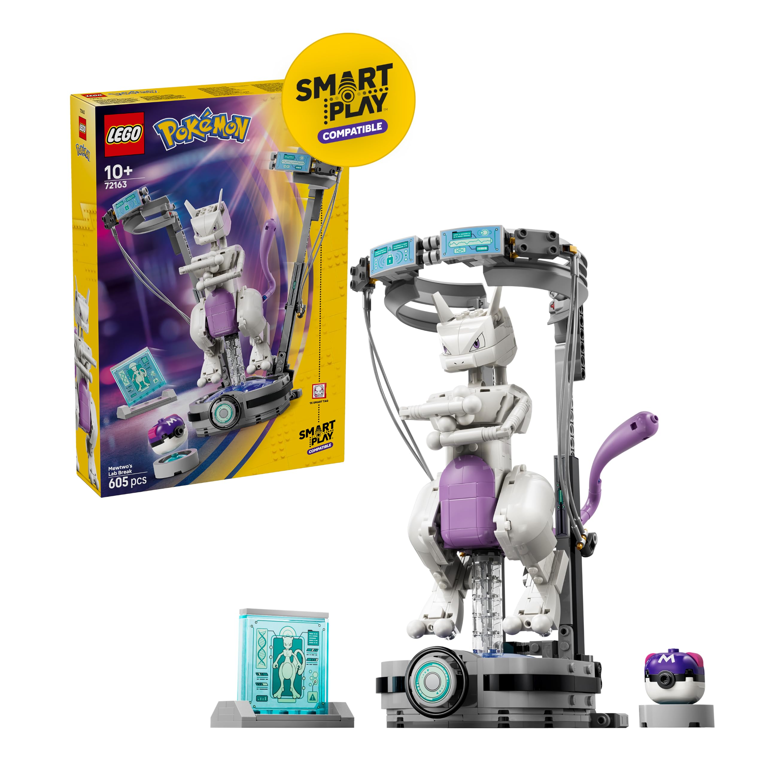 LEGO Pokémon SMART Play: Mewtwo’s Lab Break Building Set 72163 | Ages 10+