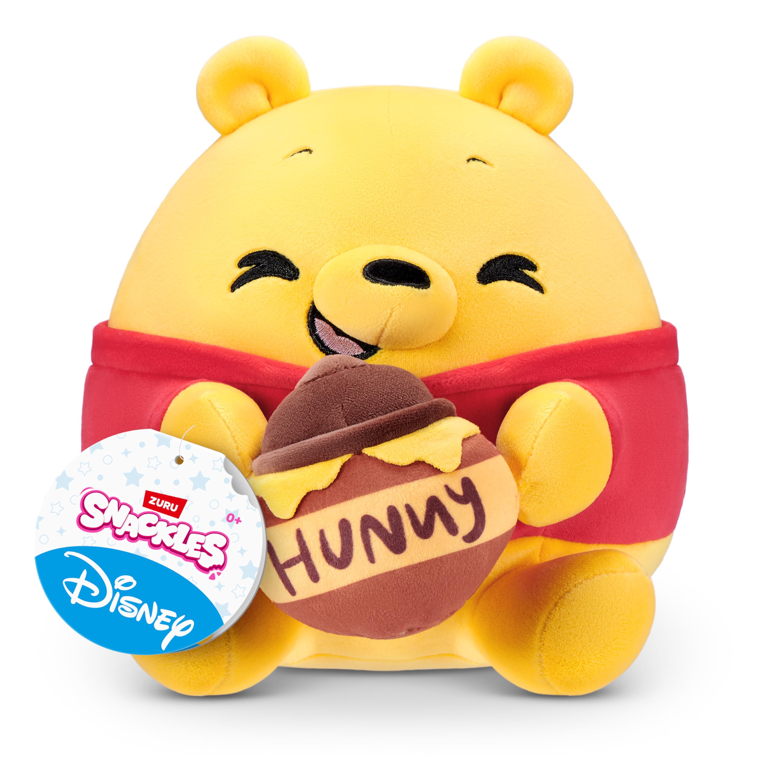 Snackles Winnie the Pooh & Honey 8-Inch Soft Plush Toy by ZURU | Ultra-Soft Polyester