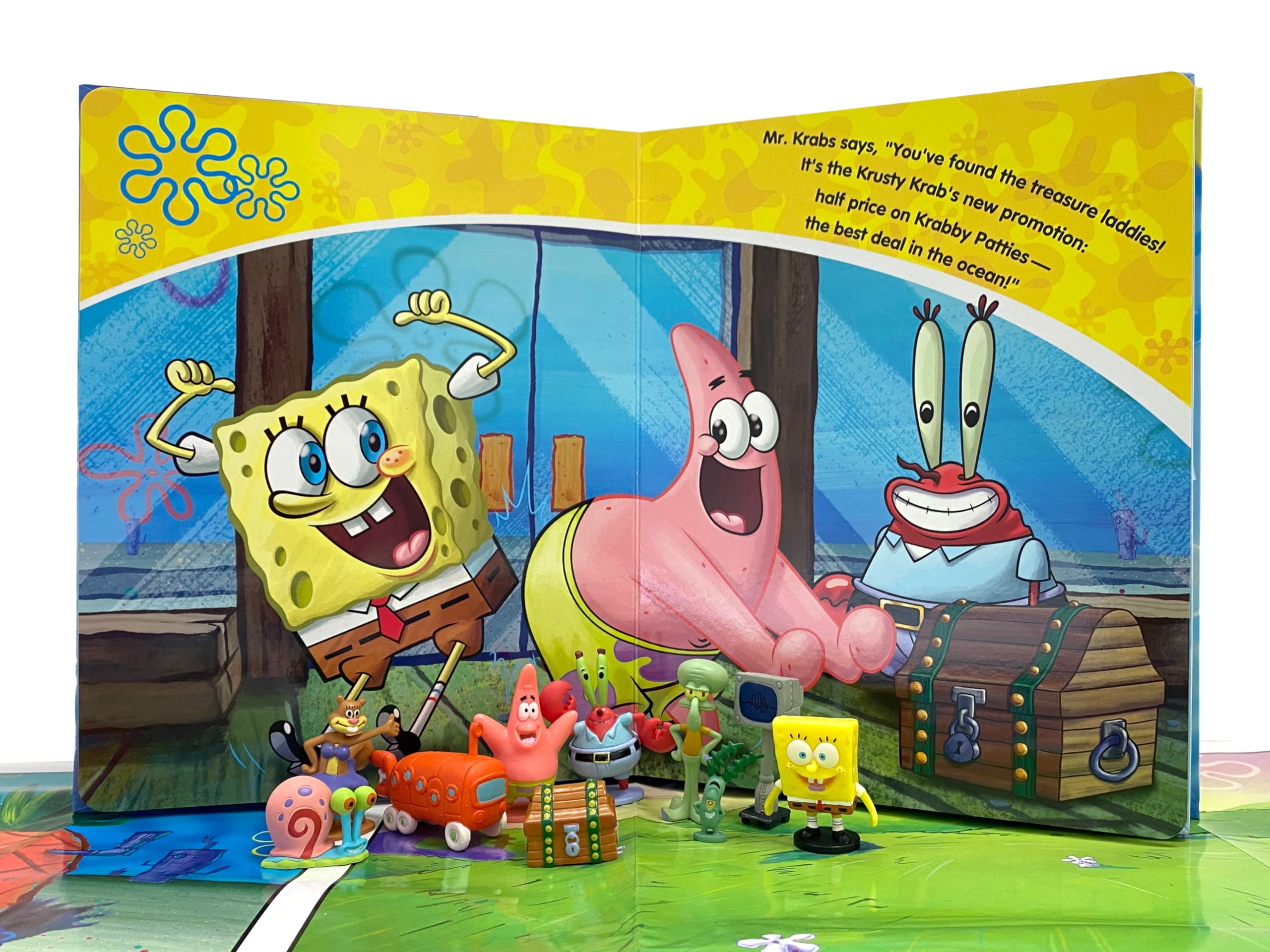 Phidal Nickelodeon Spongebob 25th Anniversary My Busy Books - Storybook, 10 Figurines, Playmat 3