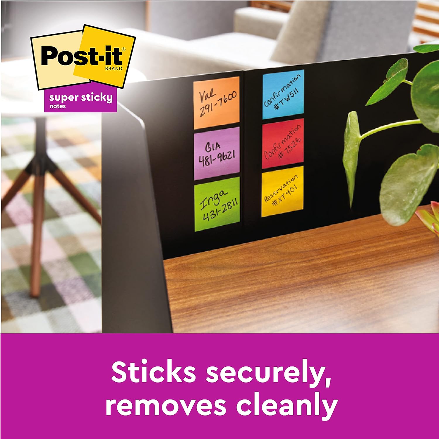 Post-it Notes, Super Sticky Notes Pad, Coloured Notes Rio Collection, Memo Note Pad for Notes Taking and To Do List, 6 Pads of 90 Sheets, Post it Note Large 76 x 127 mm 9