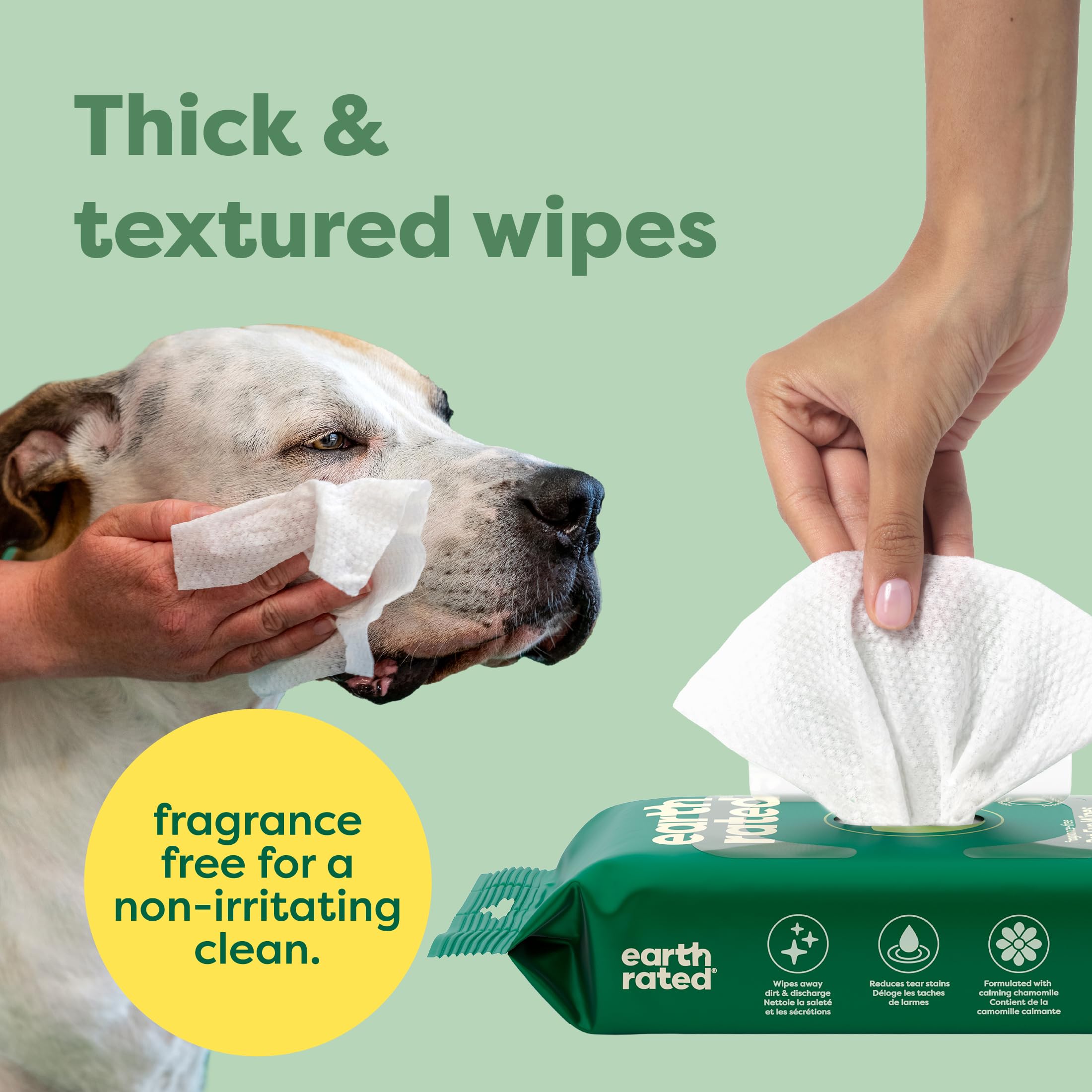 Earth Rated Vet-Developed Hypoallergenic Pet Eye Wipes for Dogs | Unscented, 70 Count 5